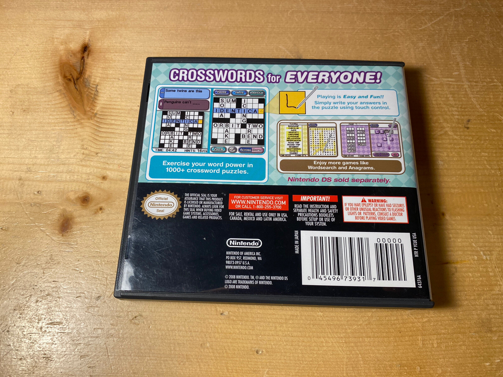 Crosswords DS (Nintendo DS, 2008) Complete Ships Free