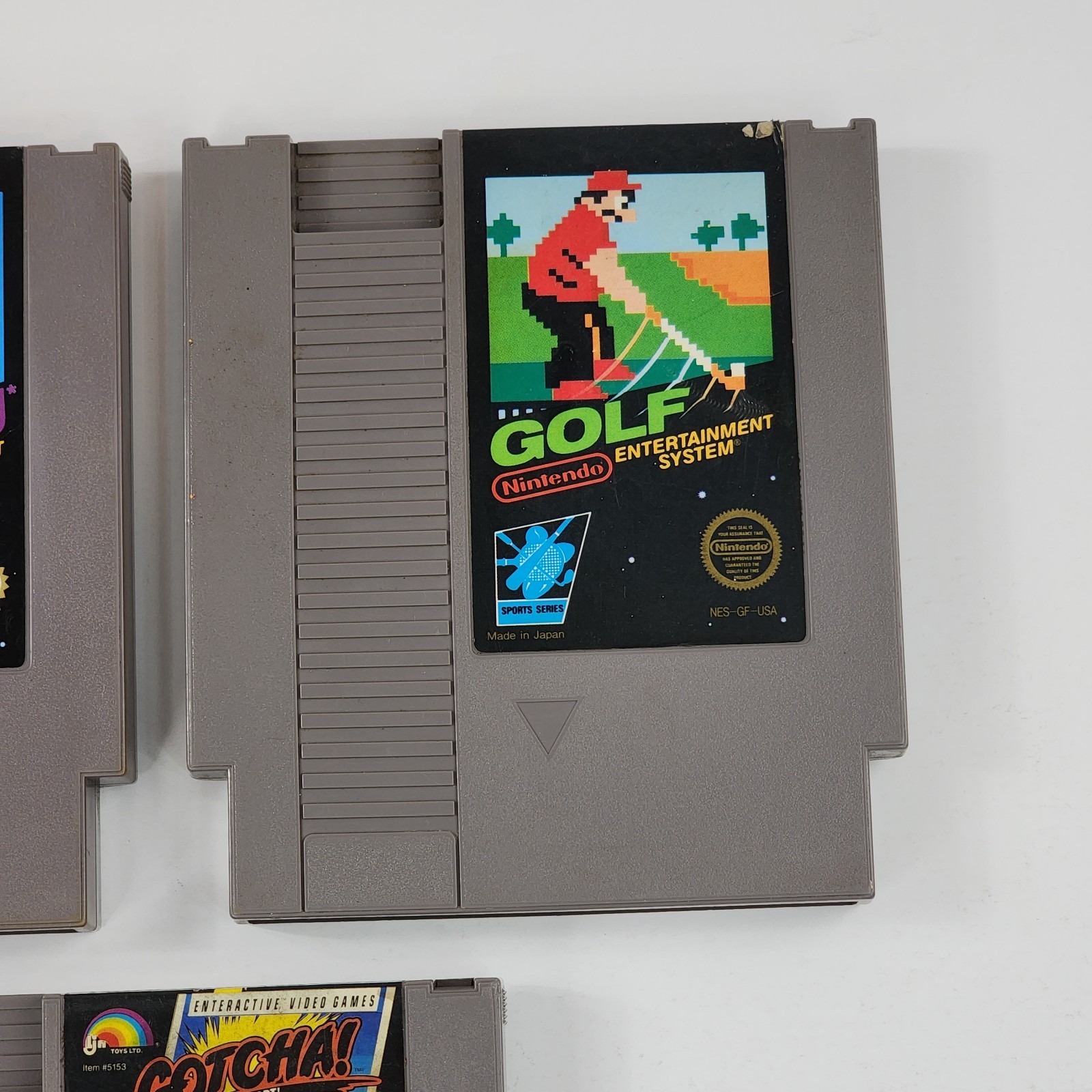 NES 3 Game Lot: Kung Fu – Golf – Gotcha The Sport (Nintendo, 1985) Tested