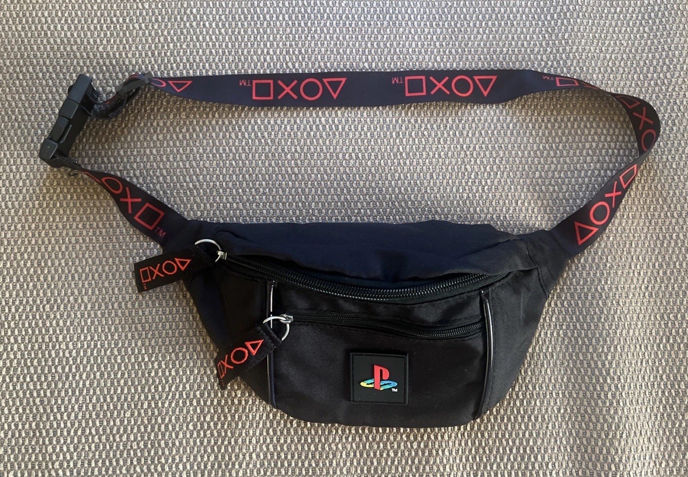 Official Black & Red Sony PlayStation Controller Symbols Belt/Fanny Pack