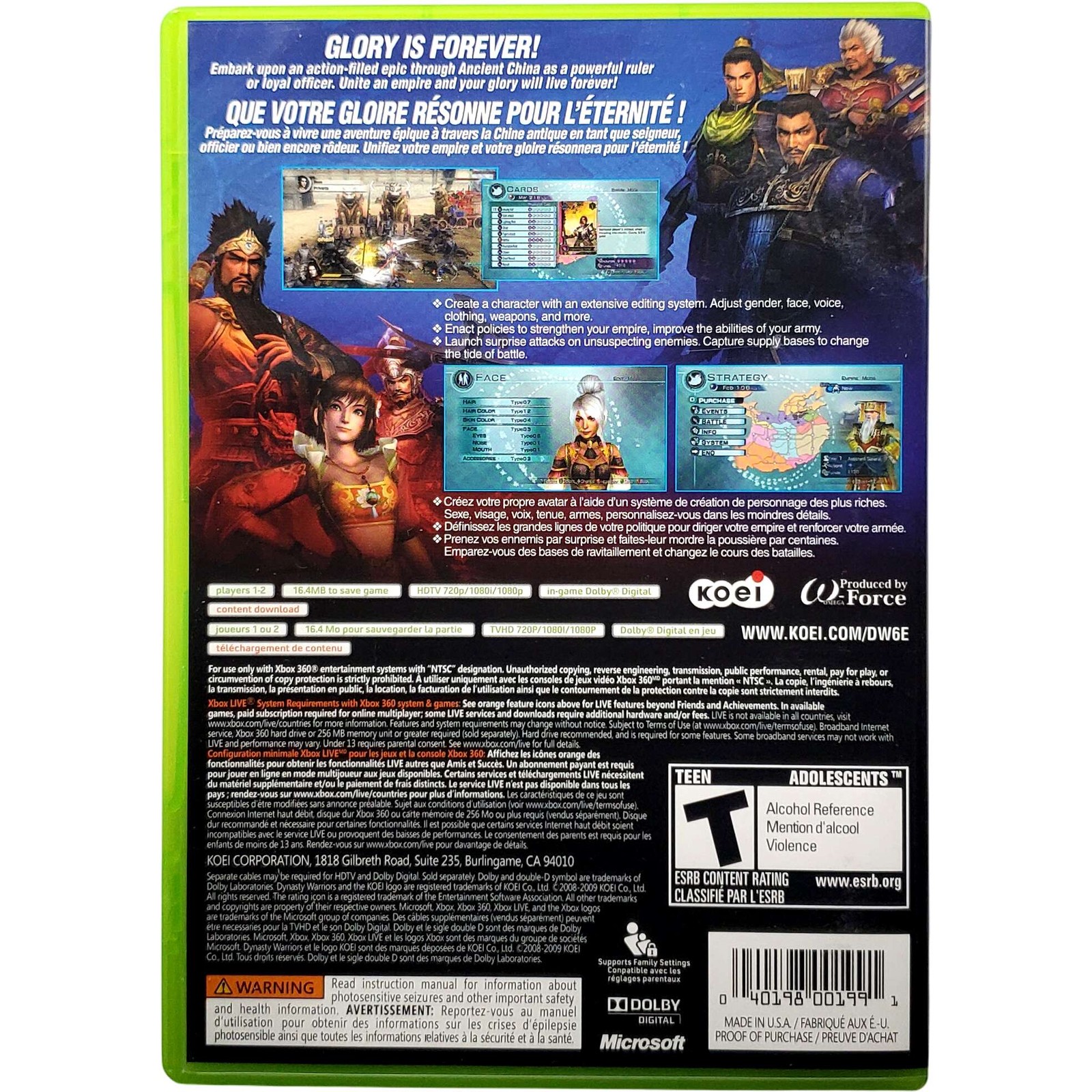 Dynasty Warriors 6 Empires – Microsoft Xbox 360 Pristine Tested Authentic