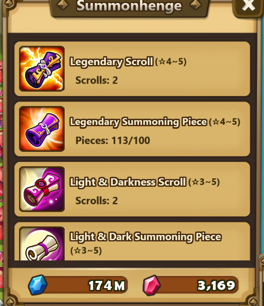 Summoners War Global Giana, Akroma, Lars, Hilda (4 LD 5s), +175 vio