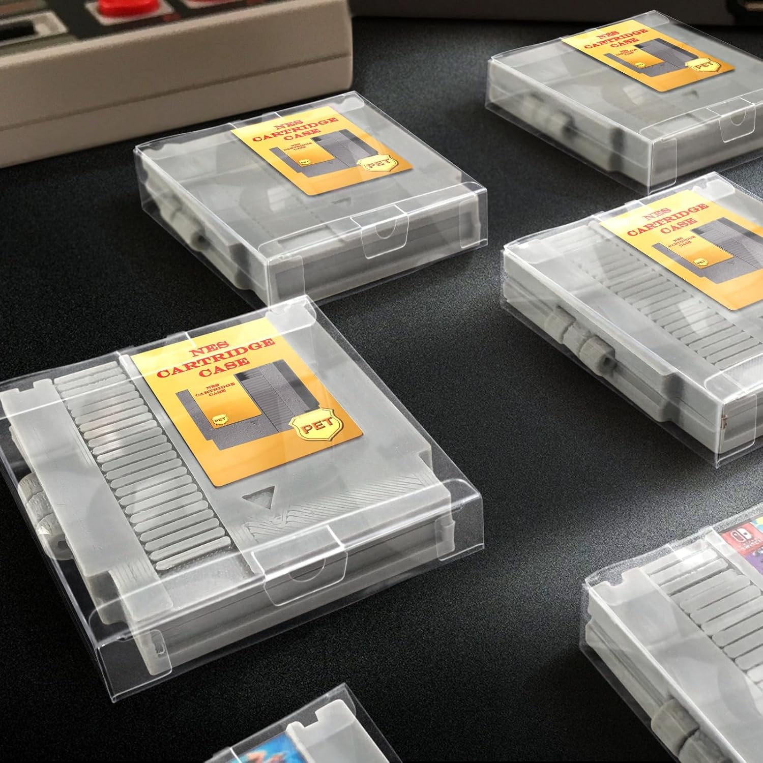 10x NINTENDO NES GAME CARTRIDGE – CLEAR PROTECTIVE BOX PROTECTOR SLEEVE CASE