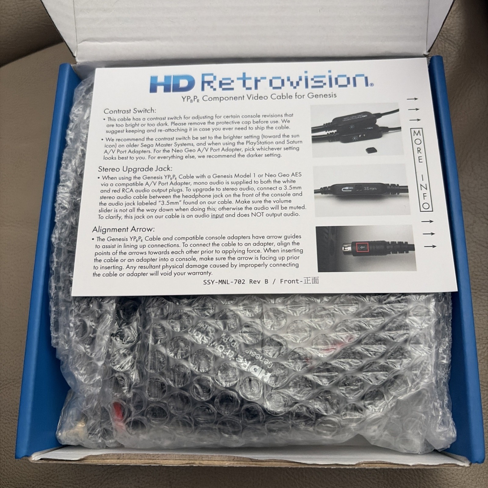 HD Retrovision PlayStation 2/3 Premium YPbPr Component Video Cable Genesis