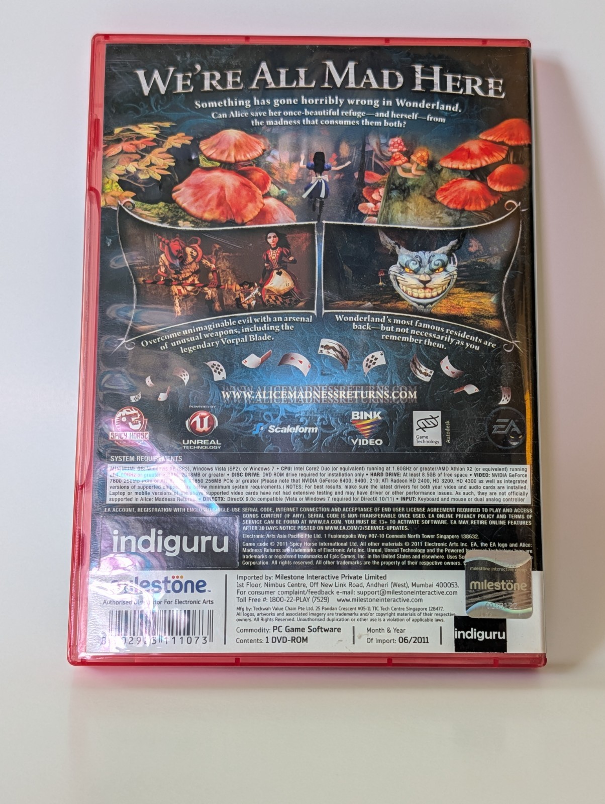 Alice: Madness Return PC Game Includes Manual – No Scratches on Disc