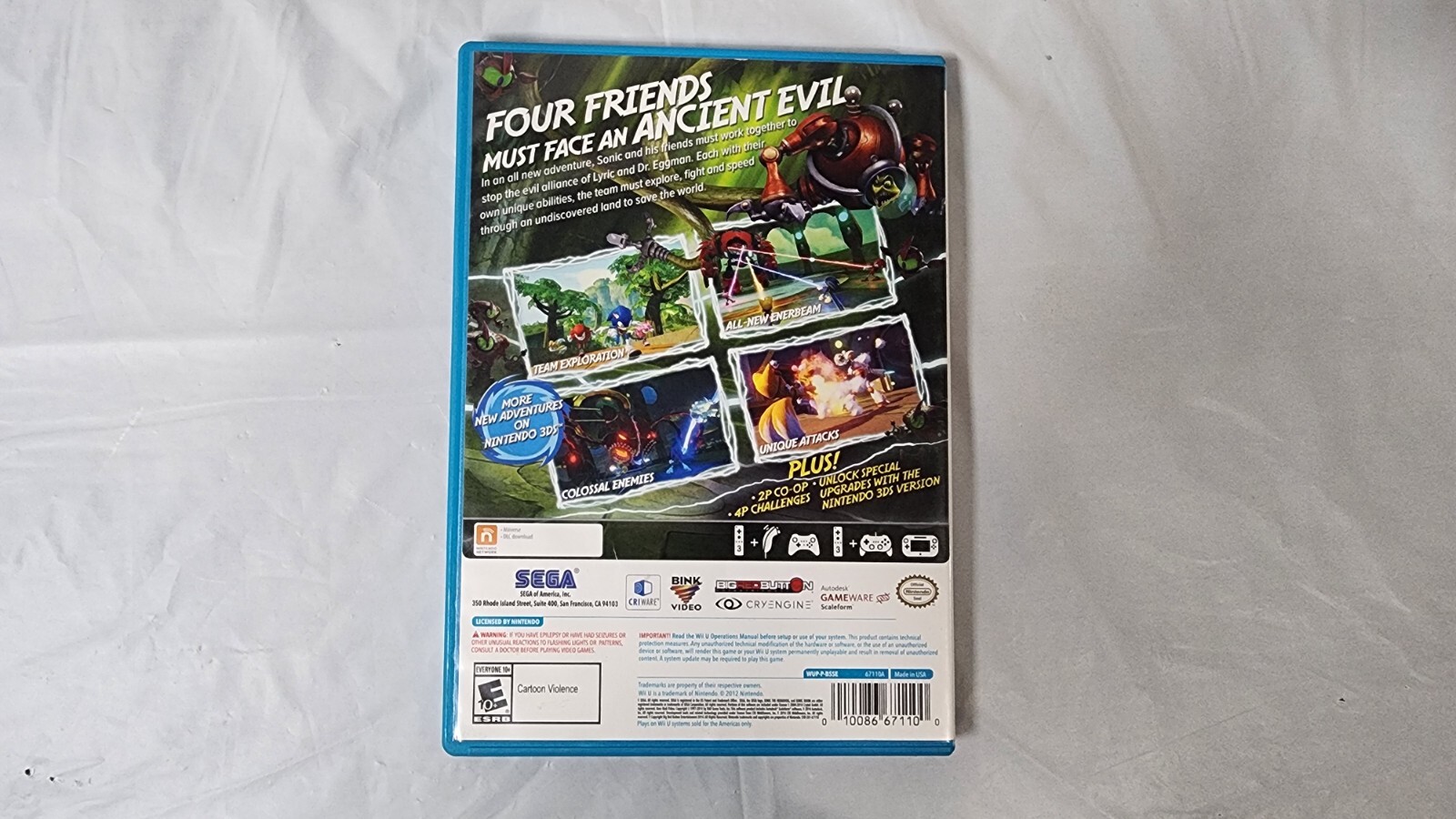 Sonic Boom: Rise of Lyric (Nintendo Wii U, 2014) with Manual