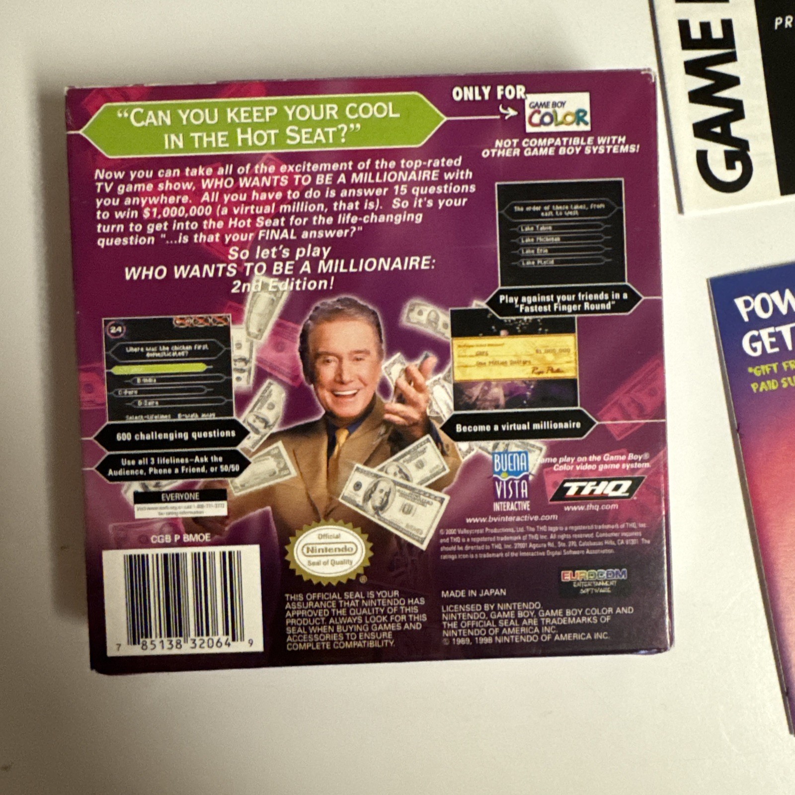 Who Wants to Be a Millionaire 2nd Edition – Nintendo Game Boy Color Complete