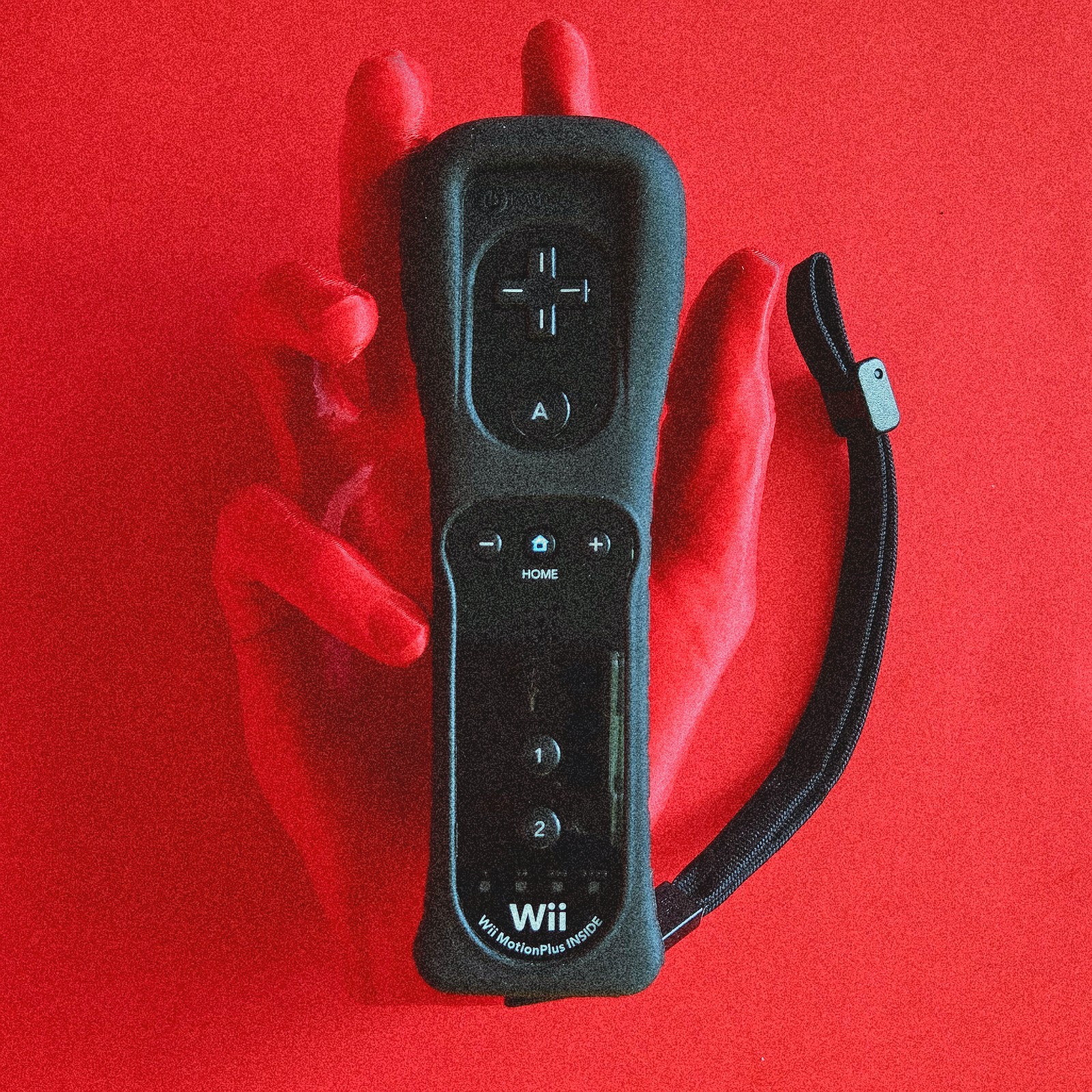 Official Wii Remote BLACK Nintendo Motion Plus 👾Sleeve Strap Wii U Controller