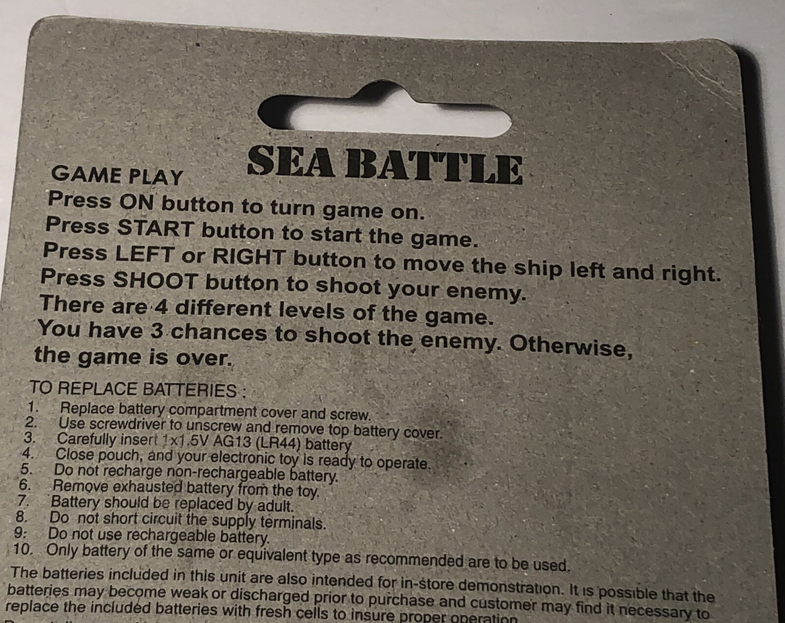 Sea Battle Mini Pirate Game Mini Handheld Video Game New In Package Works!