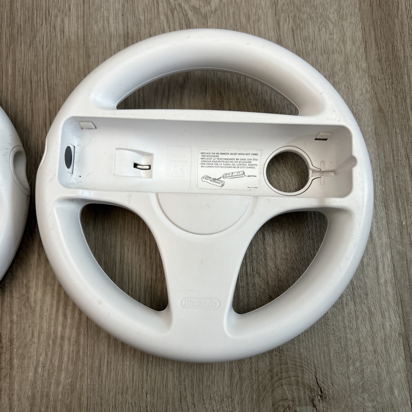 Nintendo Wii Steering Wheel x2 Mario Kart Racing OEM Official White RVL-024