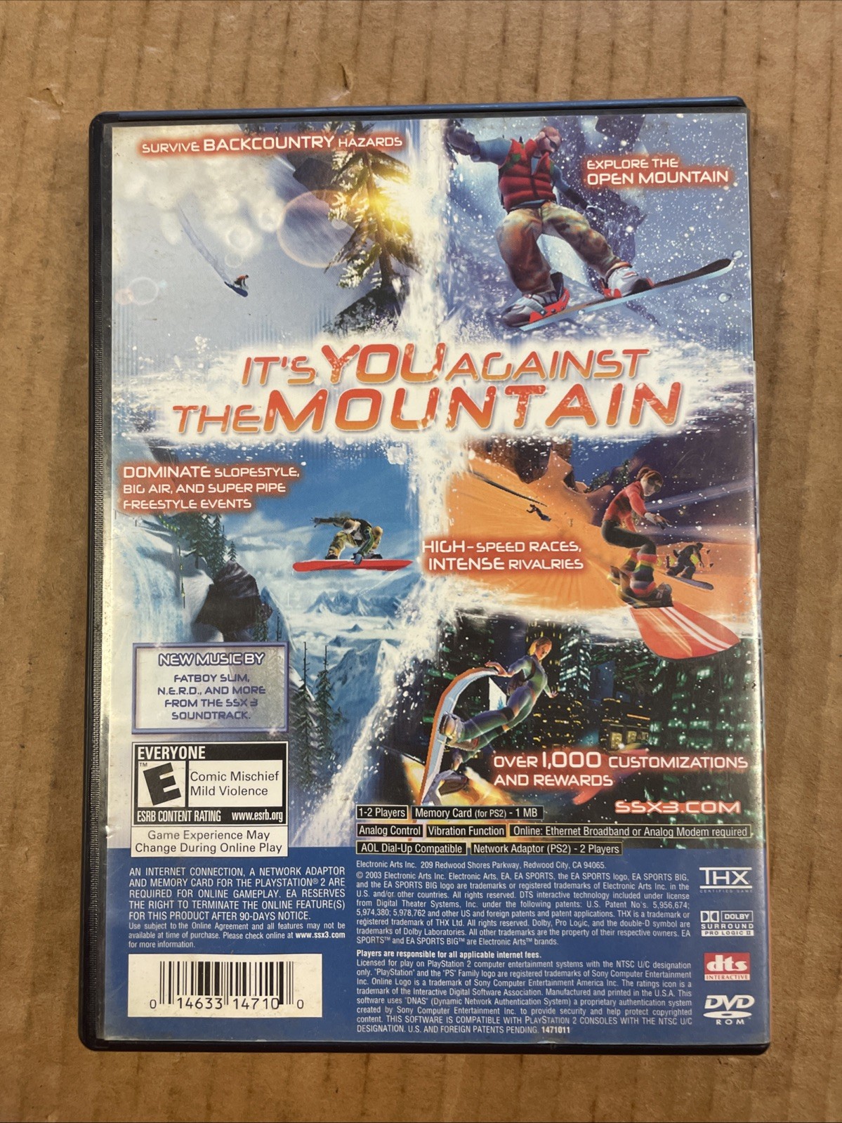SSX 3 Snow boarding (Sony PlayStation 2, 2003) PS2 No Manual Tested & Working