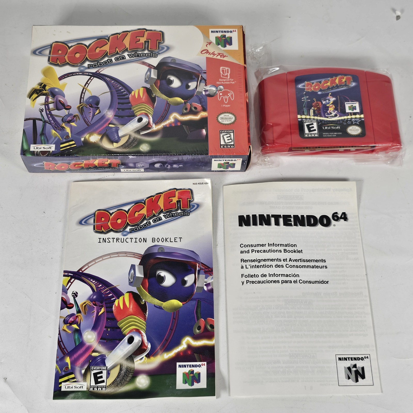Rocket: Robot on Wheels (Nintendo 64, 1999) Game CIB Complete MINT CELLOPHANE