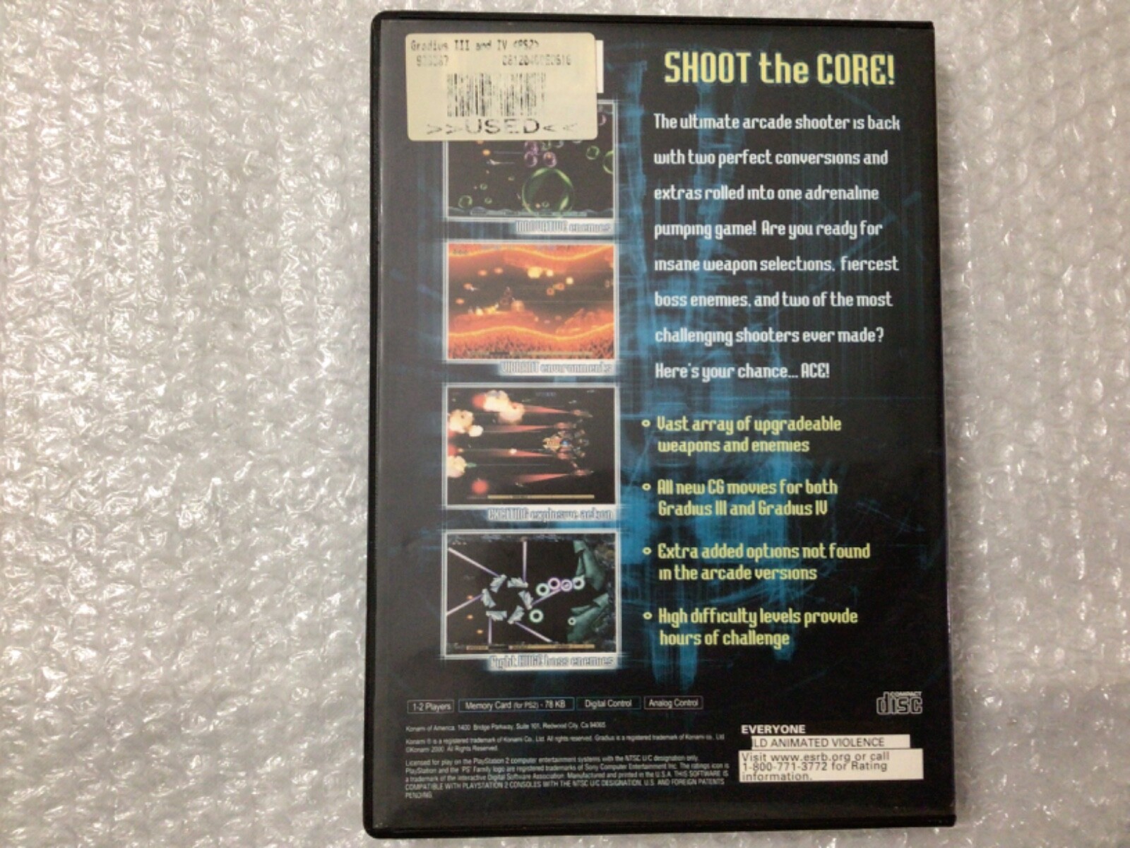 Gradius III and IV (Sony PlayStation 2, 2000) – CIB w/Case, Manual, Game Disc