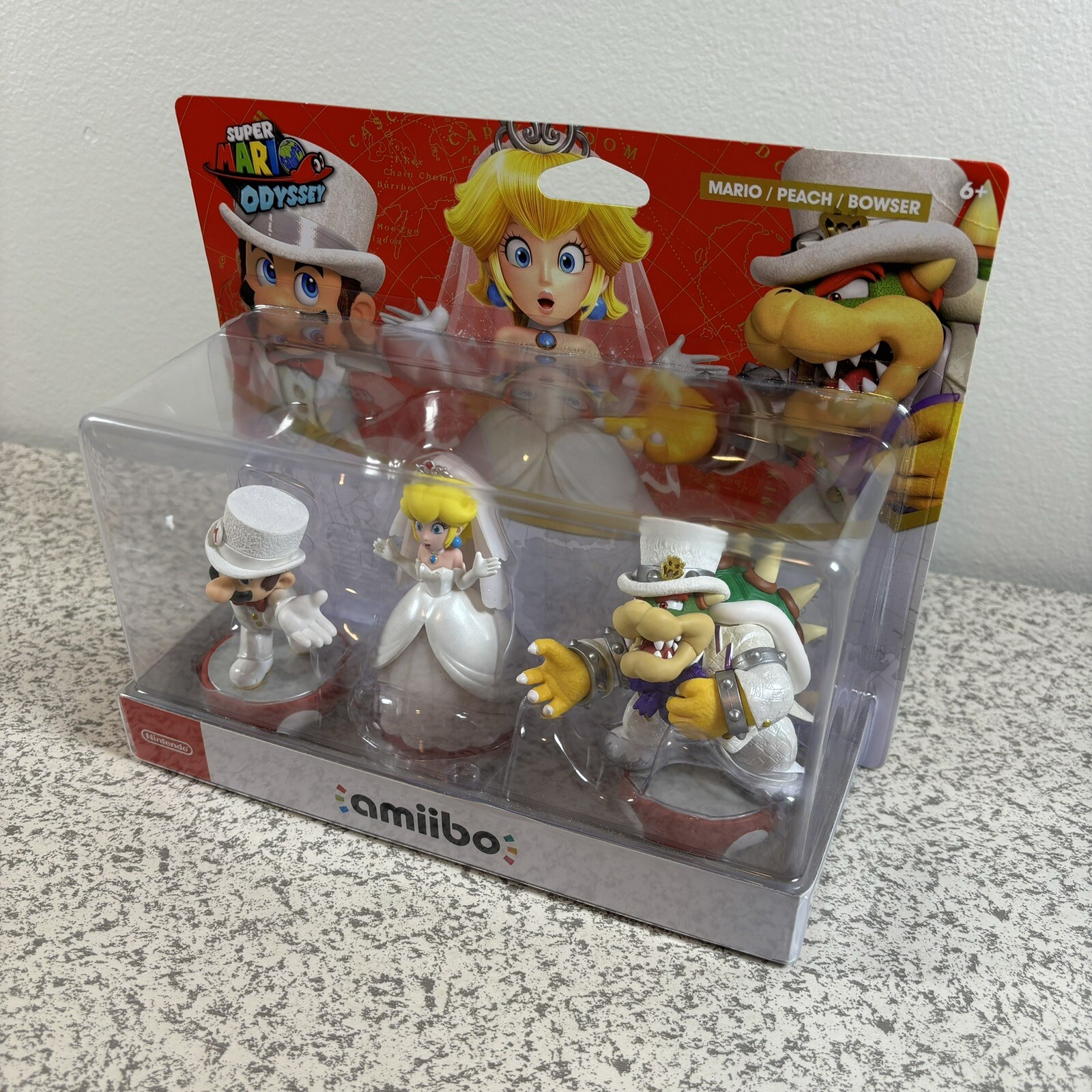 Nintendo amiibo Super Mario Odyssey Peach Bowser Wedding 3 Pack Figures NEW