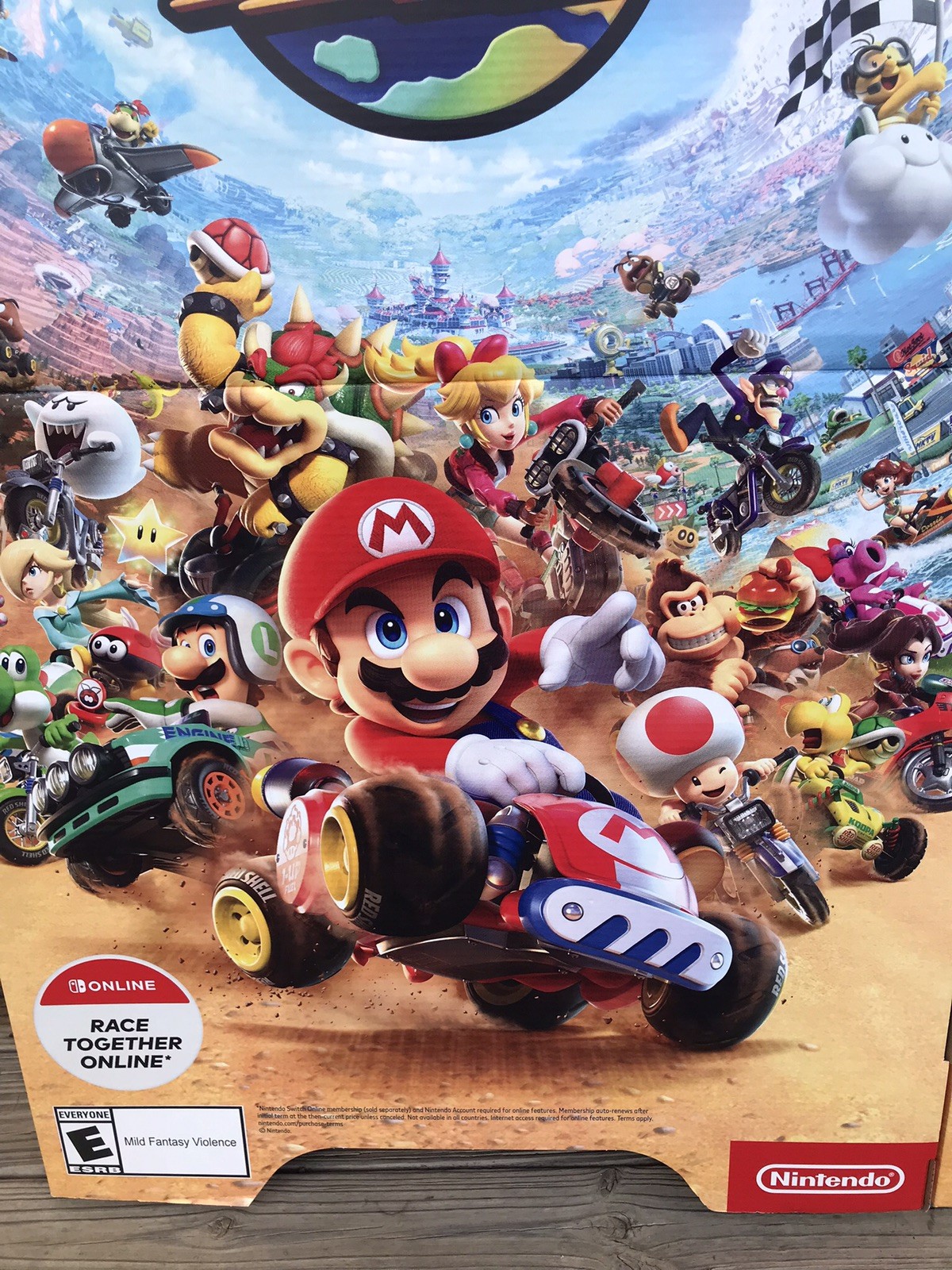Lot Of 2 5ft Mario Kart World Cardboard Display Double Sided Nintendo Switch 2