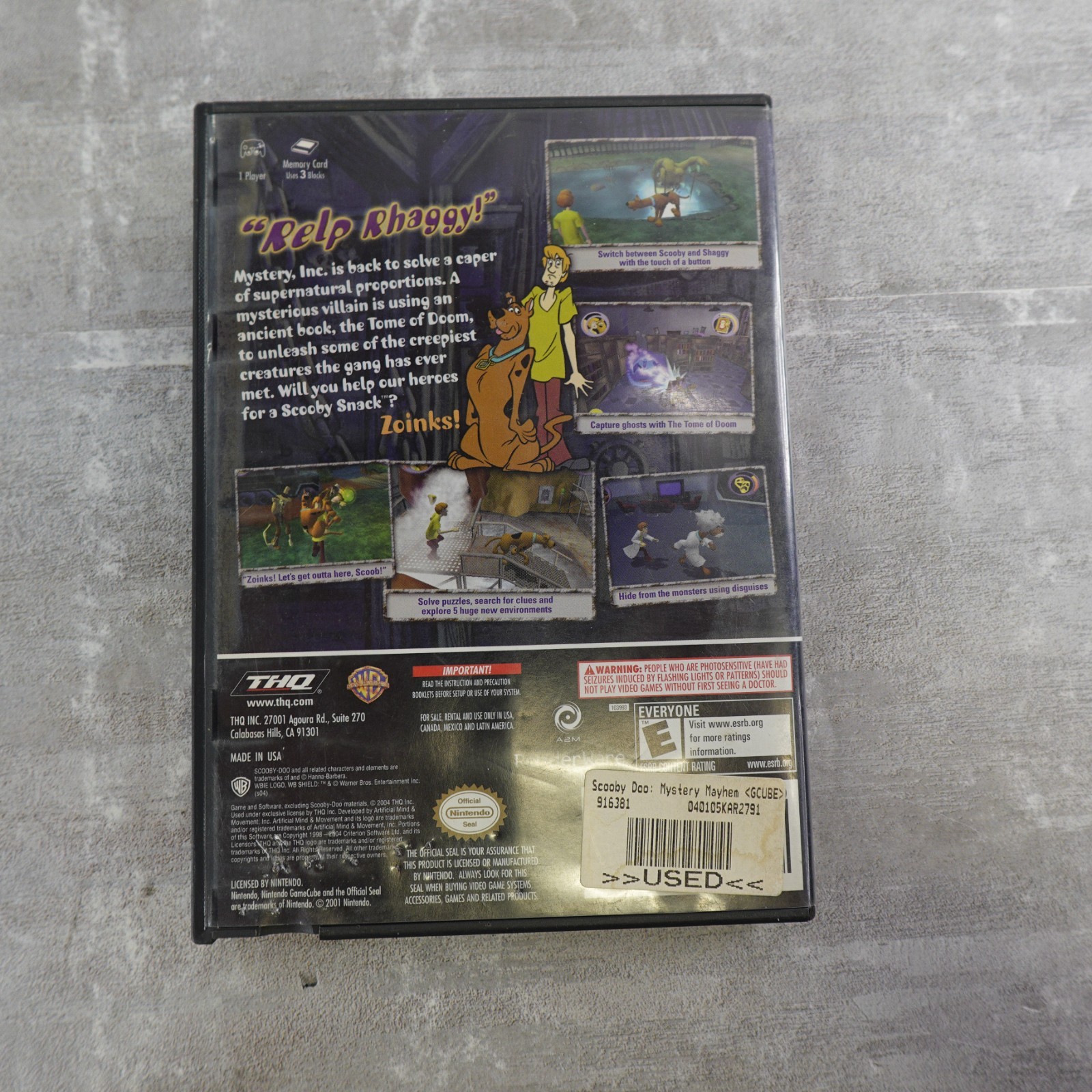 Scooby Doo Mystery Mayhem GameCube Nintendo No Manual Shaggy Damaged Artwork