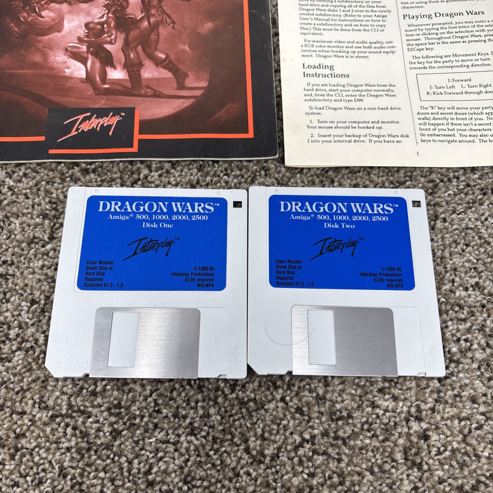 Dragon Wars Commodore Amiga Game Complete in Box CIB Very Good Untested