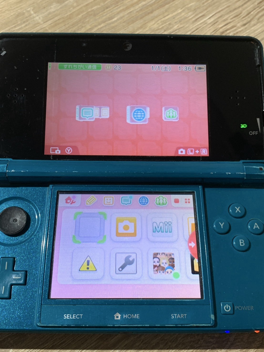 0689 Nintendo 3DS Aqua Blue Normal TESTED 290g