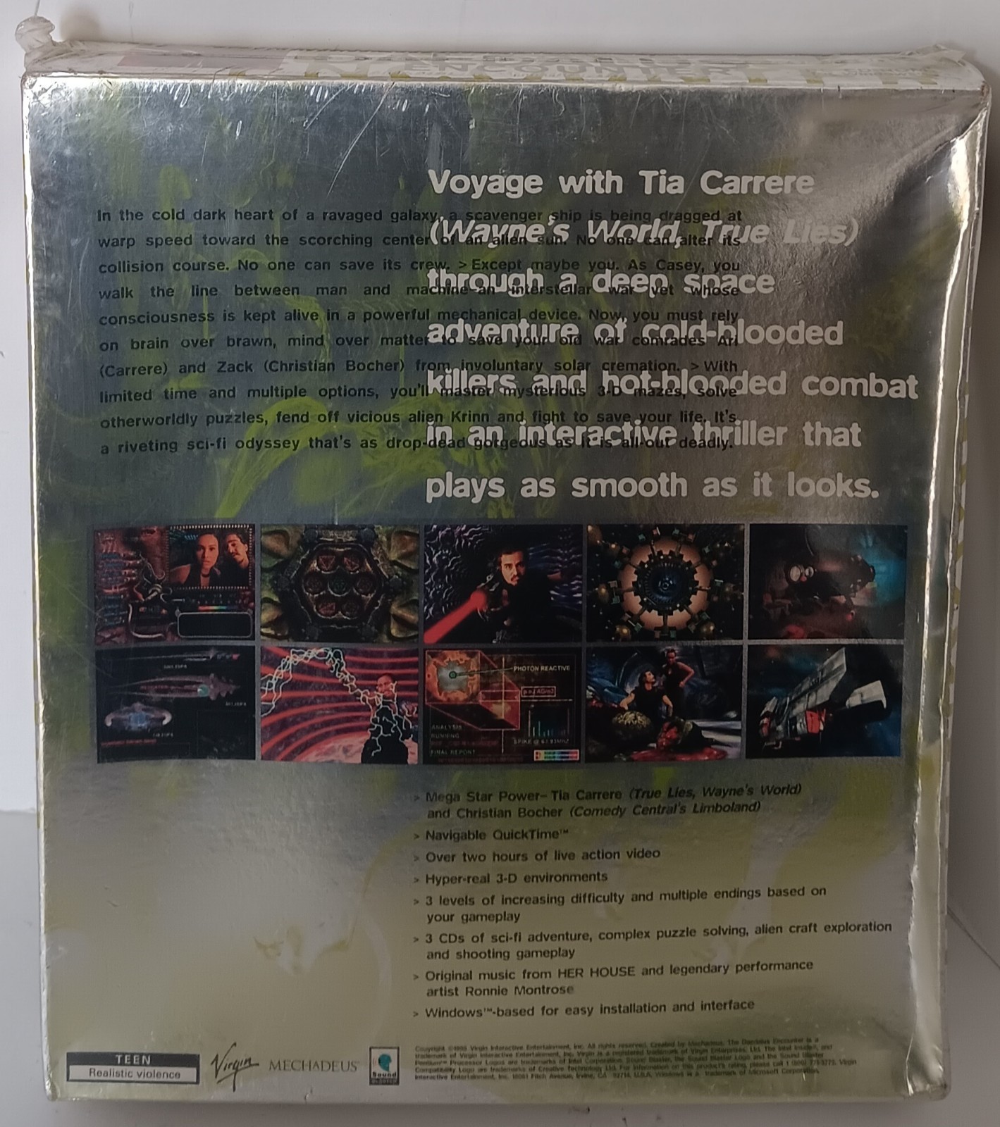 Big Box PC Game Daedalus Encounter Tia Carrere Windows 95 CD IBM Software Sealed