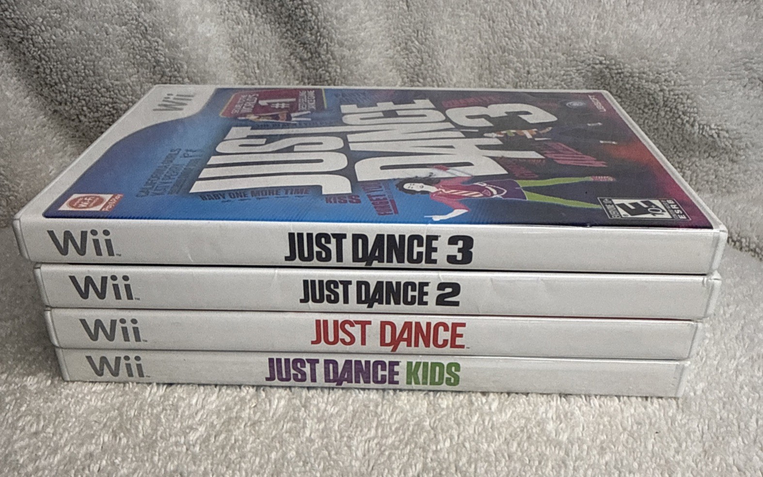Just Dance 1, 2, 3 & Just Dance Kids (Nintendo Wii Lot Of 4 Games), CIB