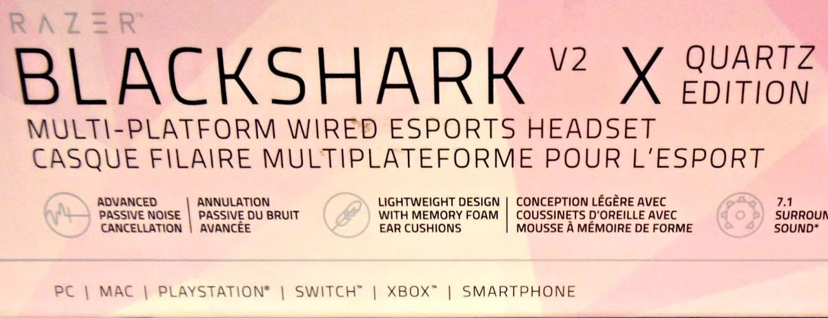 Razer BlackShark V2 X Multi-Platform Wired Gaming Pink Headset Volume Control