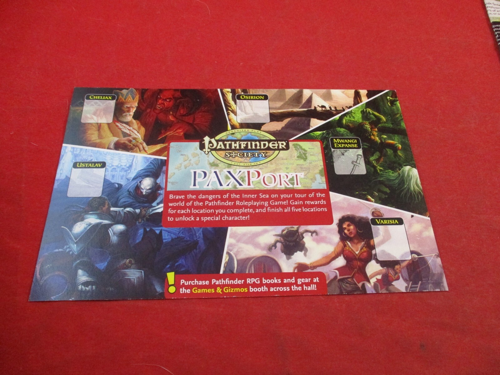 Pathfinder Society PAXPort PaX Promotional Handout Flyer Ad