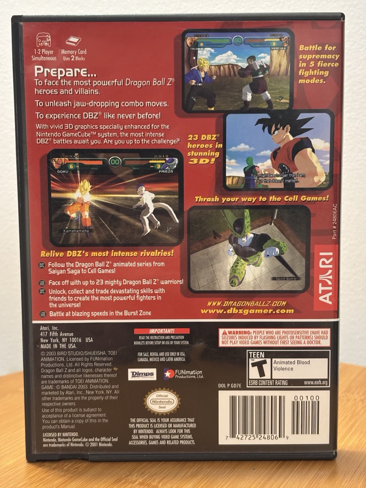 Dragon Ball Z: Budokai – Nintendo GameCube Complete CIB with Atari Stickers