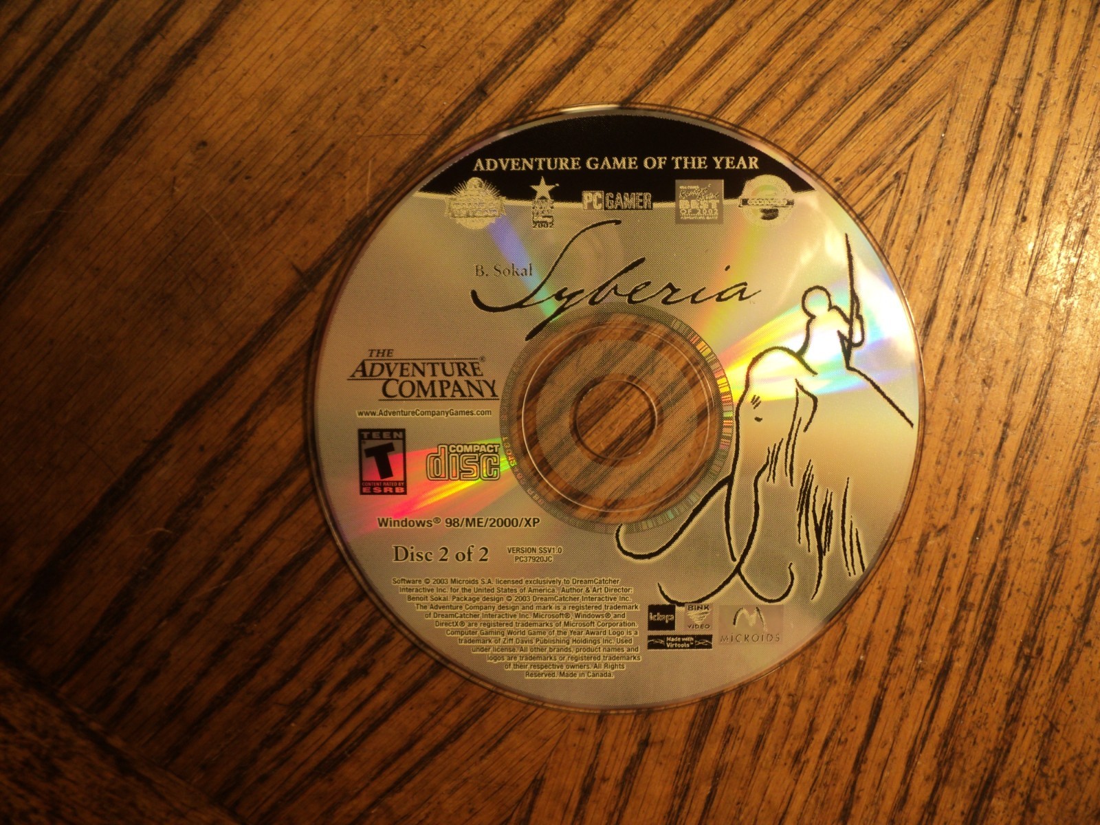 B Sokal Syberia (The Adventure Company, 2002) Case, Manual & Two Disc