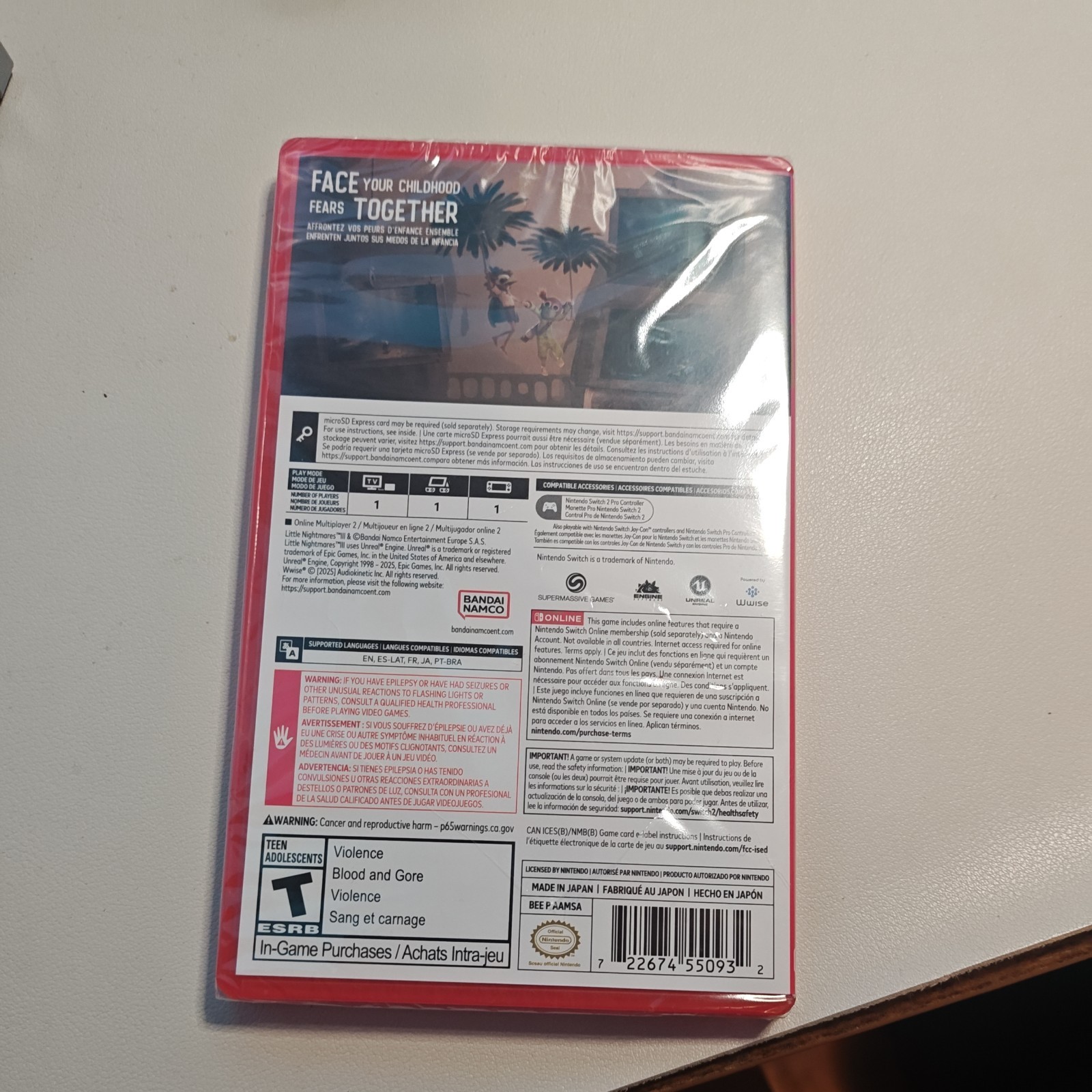 Bandai Namco Little Nightmares III Nintendo Switch 2 SEALED