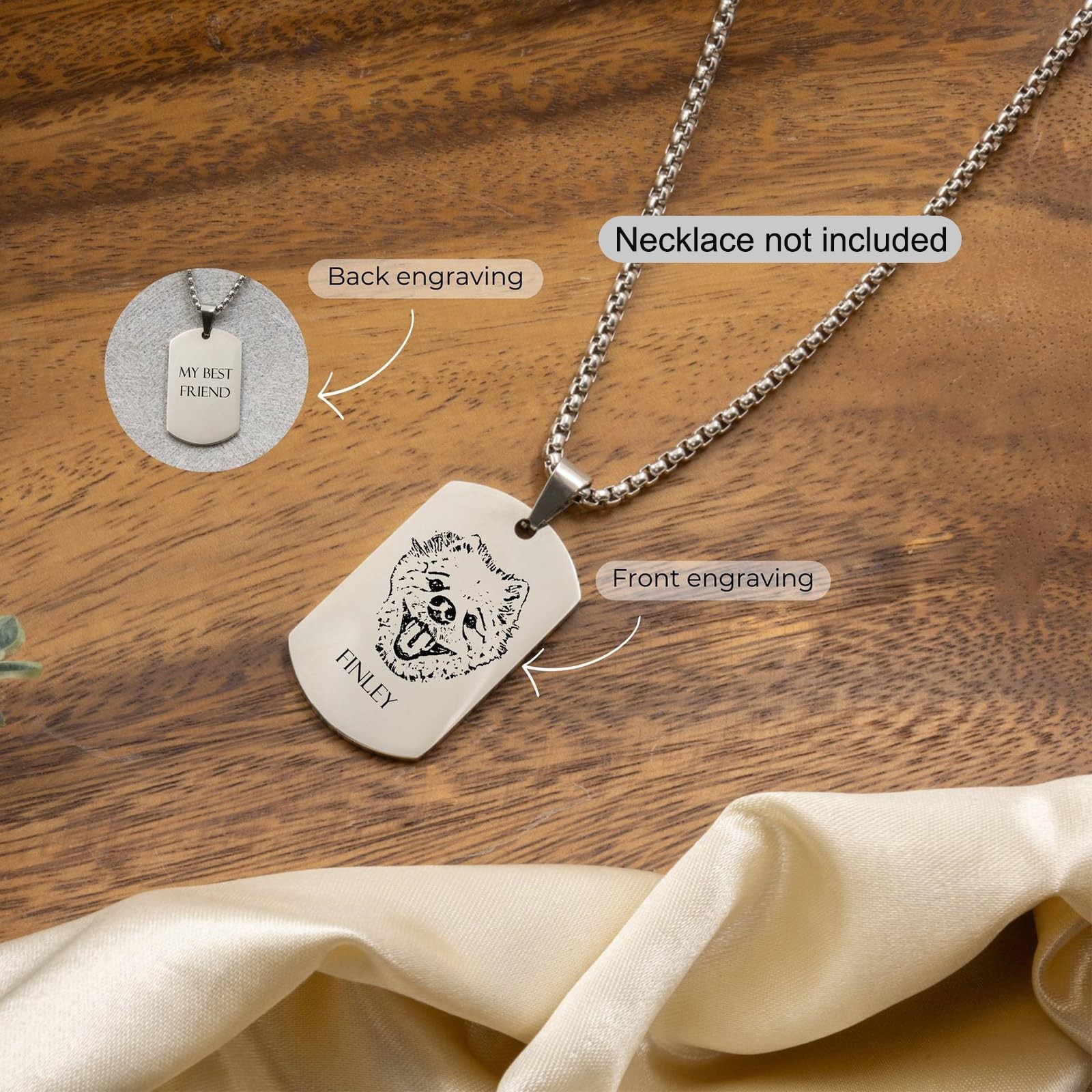 Dog Tags Military Blank for Laser 1.96 inch x 1.1 x 0.078 inch, Silver