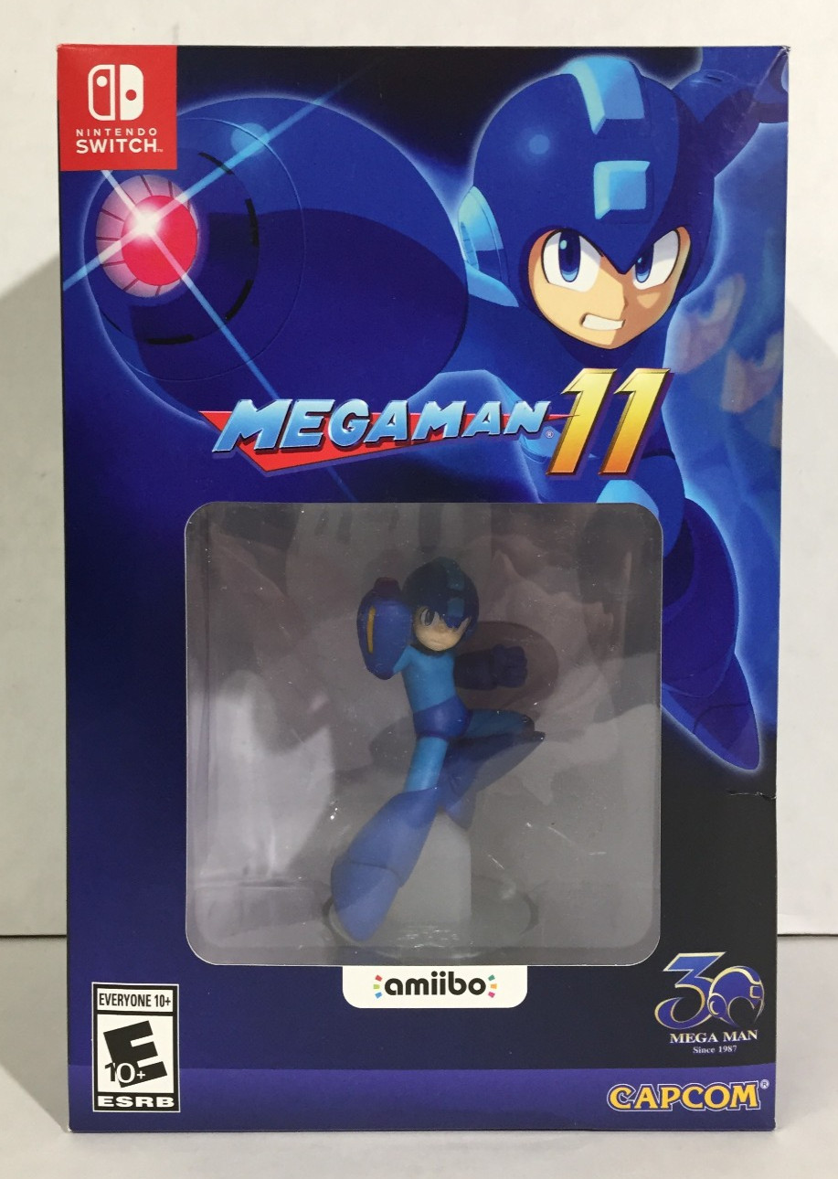 MEGA MAN 11 amiibo Edition NINTENDO SWITCH w/ SEALED Game & Figure CIB Megaman