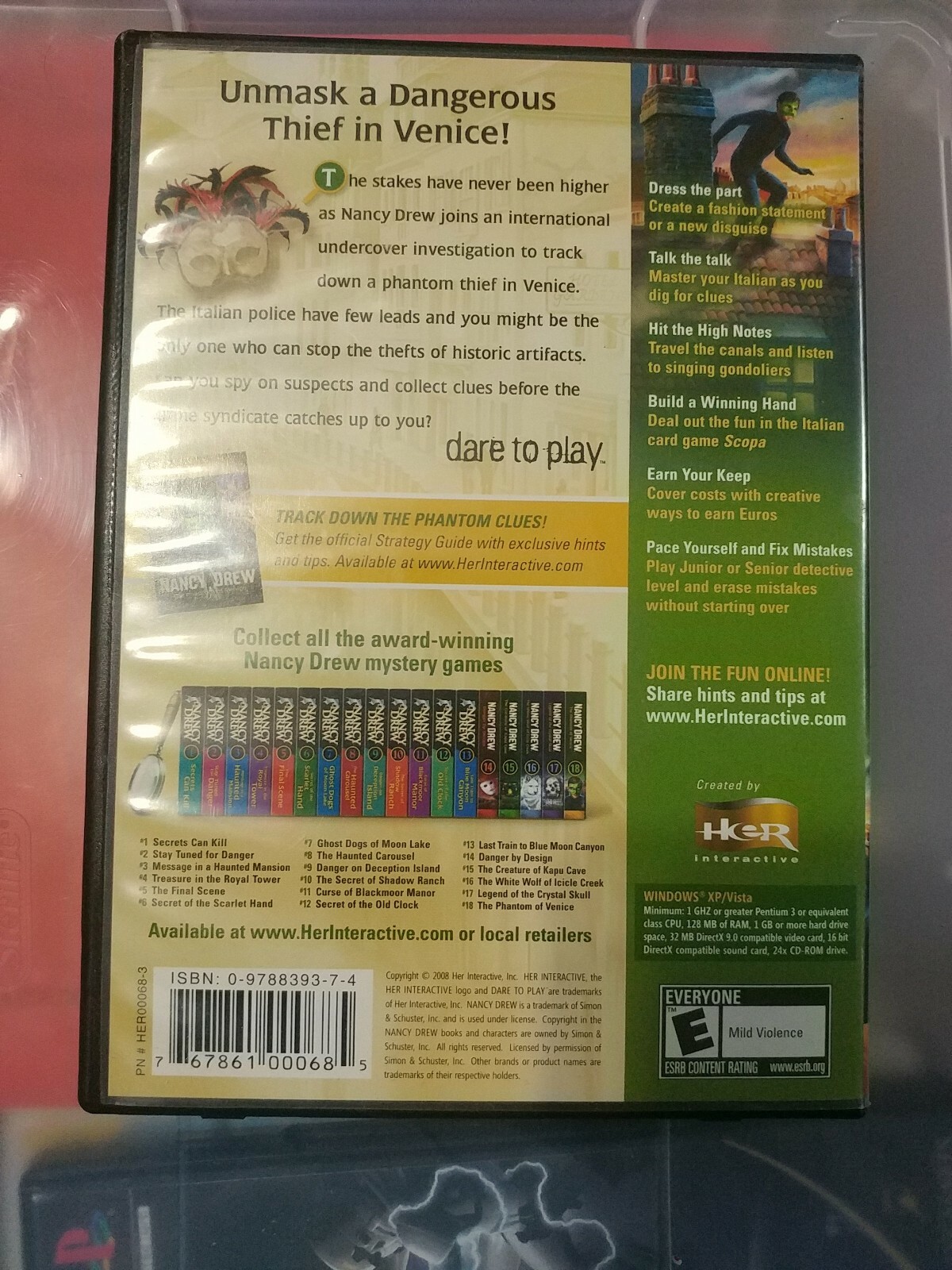 The Phantom of Venice-Nancy Drew Mysteries #18-PC CD ROM Game-HER interactive