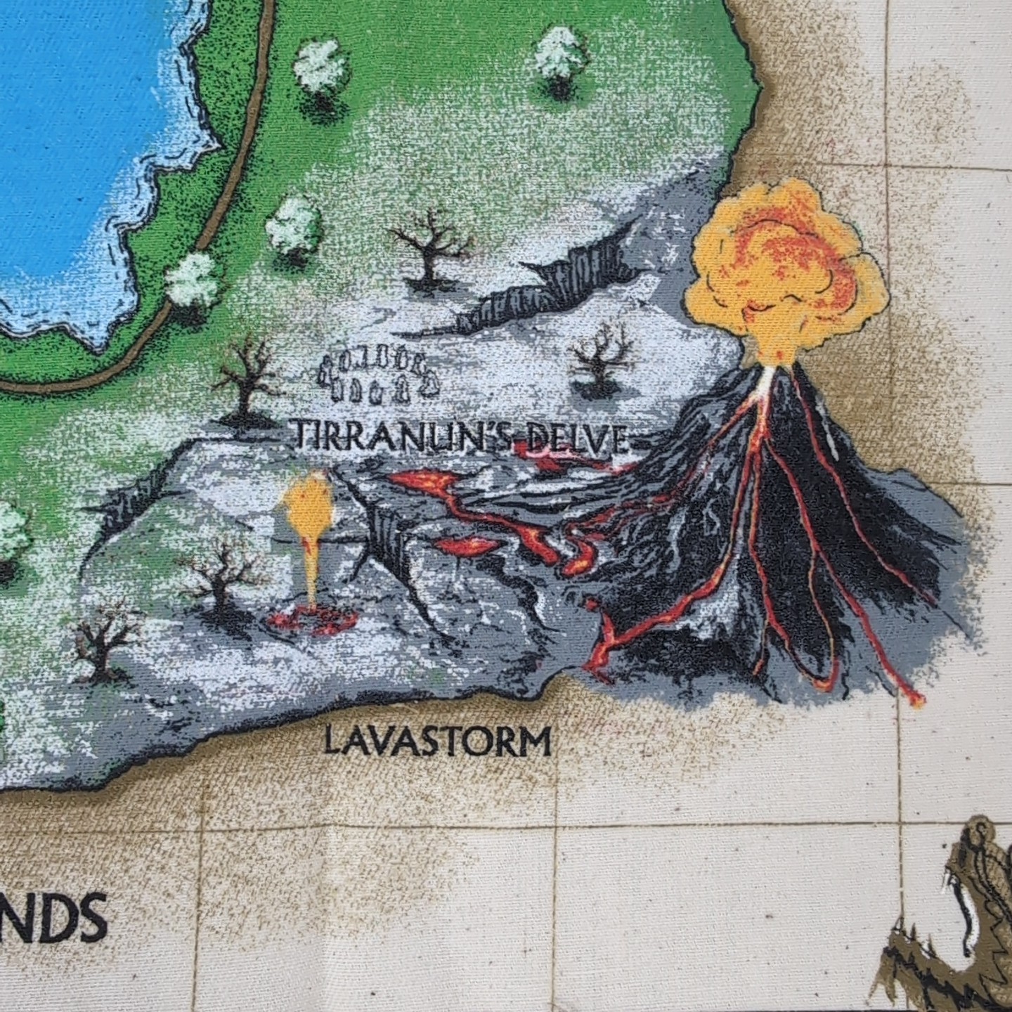 VTG EverQuest: Dragons of Norrath Collector’s Canvas Cloth Map 14″ Rare!