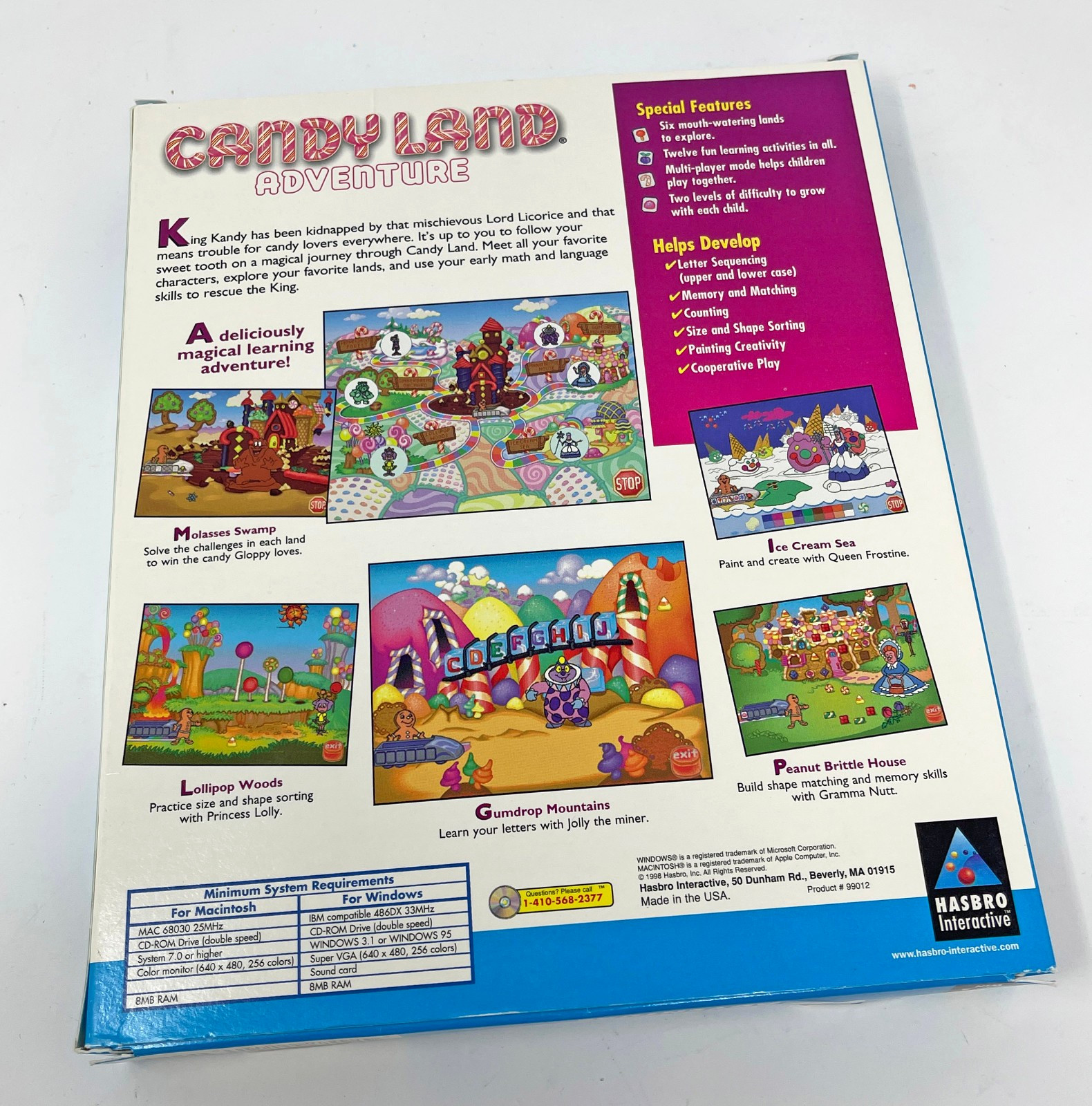 Candy Land Adventure PC CD-ROM Game Windows 95 Used Tested