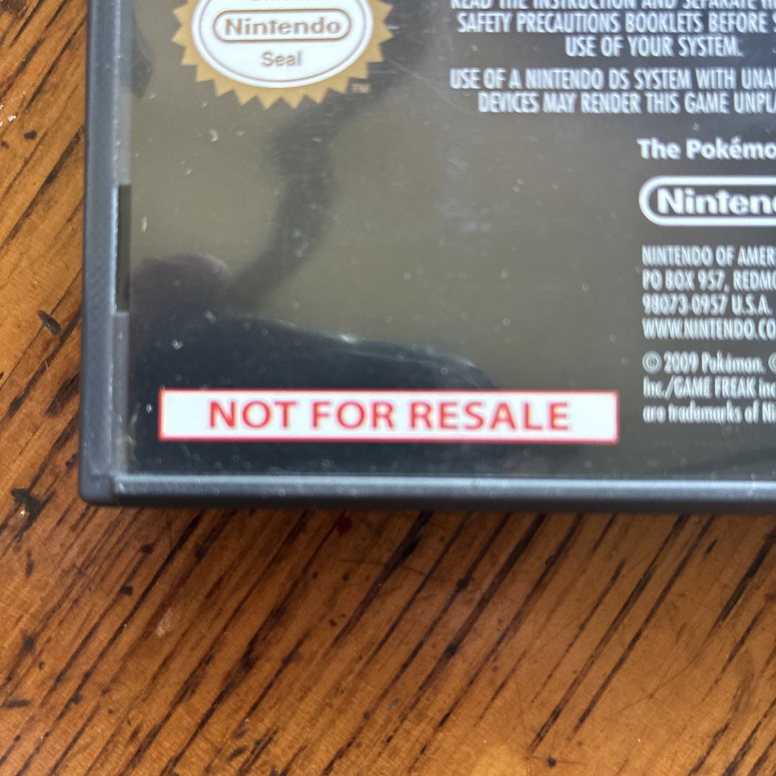 Pokemon Platinum Version DS Game Manual Case Nintendo 2009 Not for Resale Tested