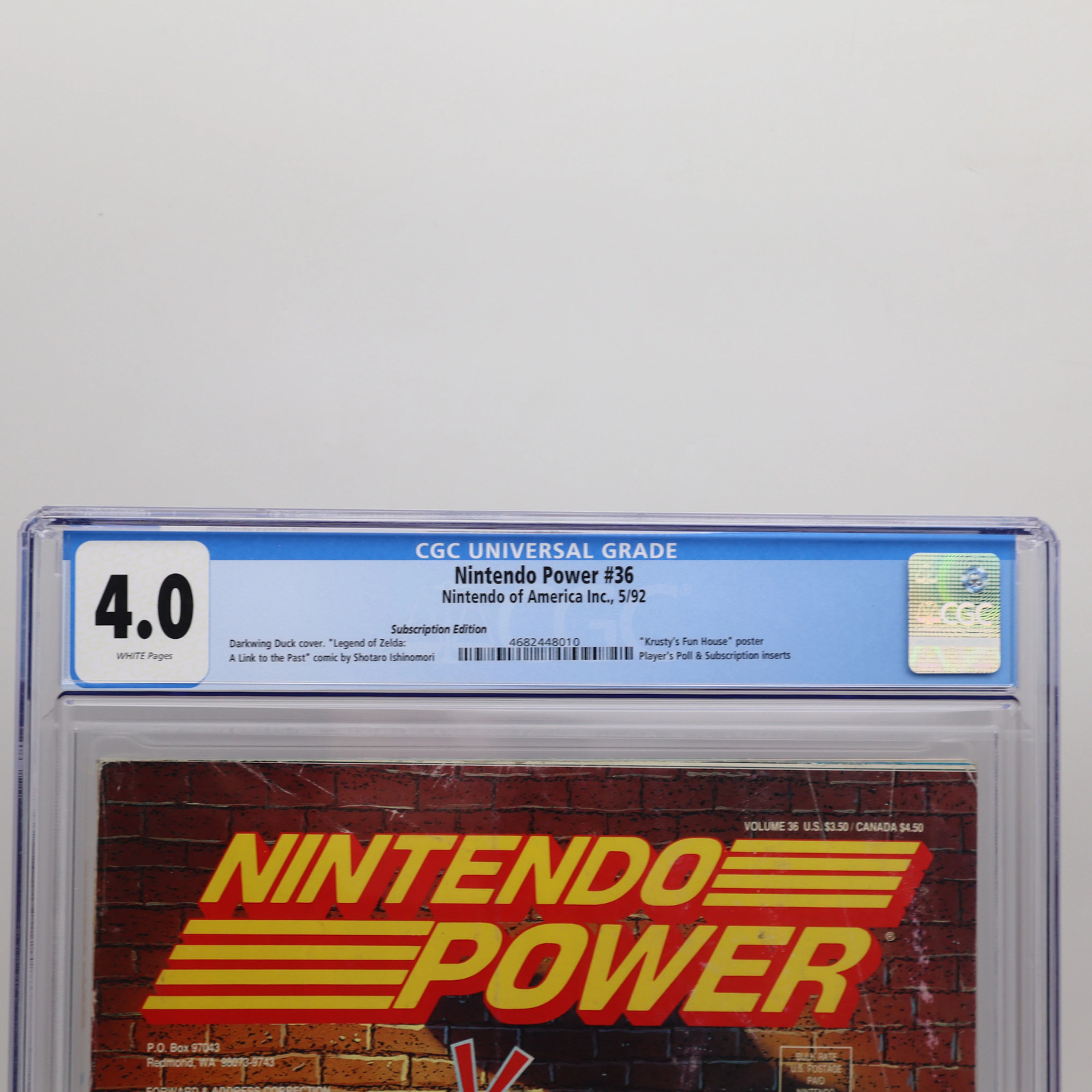 NINTENDO POWER ISSUE #36 – DARKWING DUCK COVER! CGC GRADED 4.0