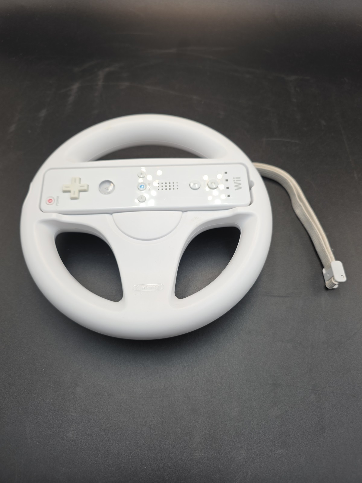 Nintendo Wii Controller Remote with Steering Wheel White Wiimote for Mario Kart