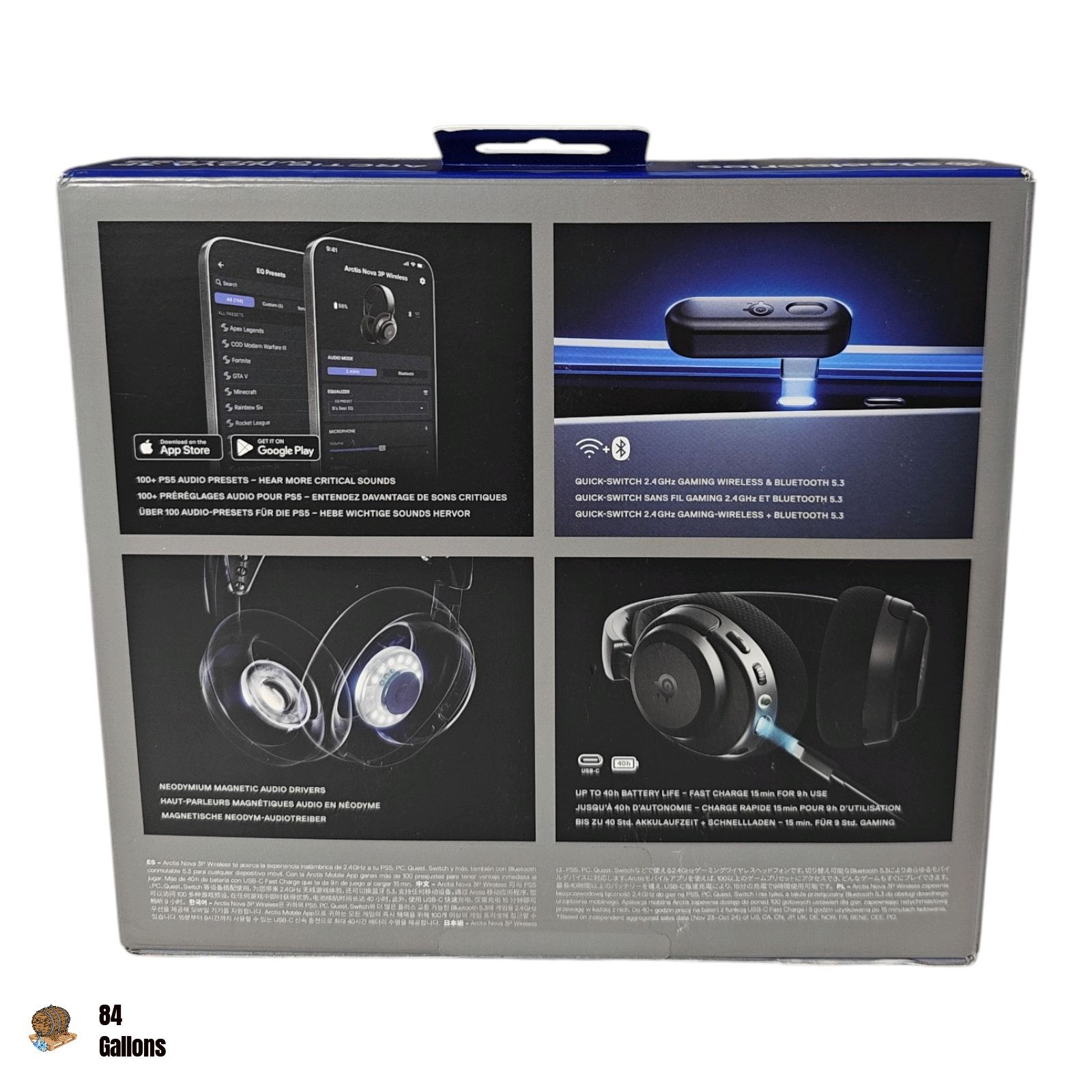 SteelSeries Arctis Nova 3P Wireless Gaming Headset – PS5 / PC / Switch – Black –