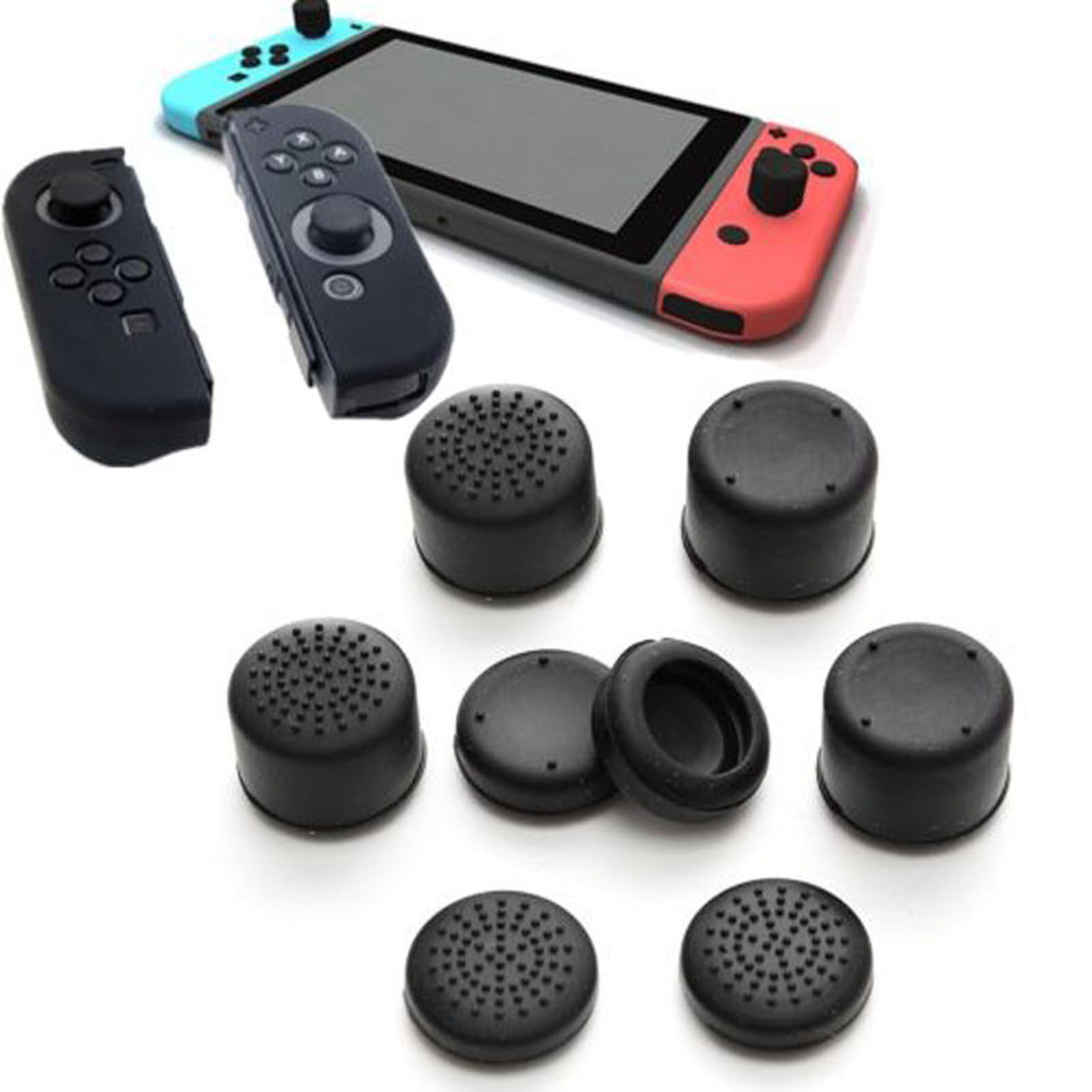 8*Joystick Cap Cover For Nintendo Switch Joy-Con Black Silicone Thumb Stick Grip