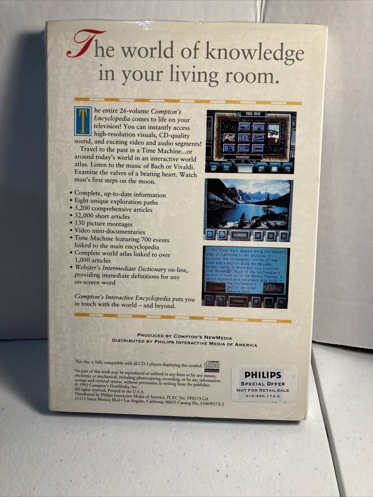 VINTAGE PHILLIPS CD-I Compton’s Interactive Encyclopedia Sealed New CDi