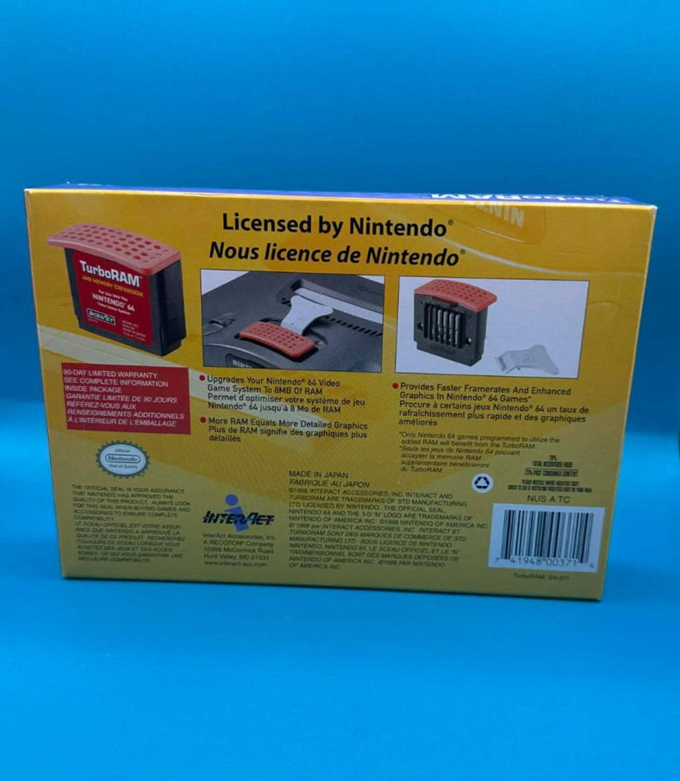 *BOX ONLY* NINTENDO 64 TURBO RAM 4MB MEMORY EXPANSION PAK* No Ram In Box!