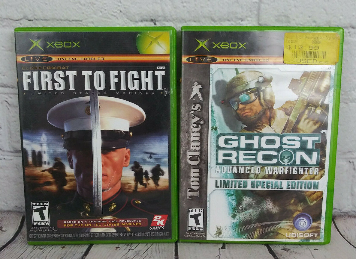 Ghost Recon Advanced Warfighter & First to Fight (Microsoft Xbox) Video Game Lot