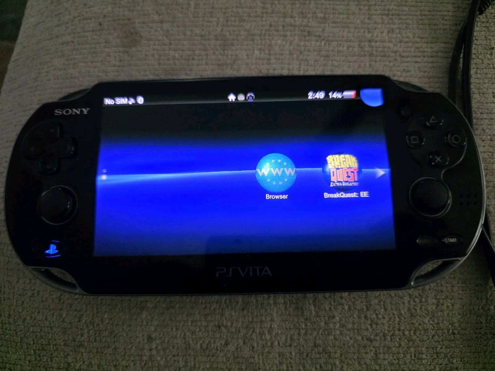 Sony Ps Vita PCH-1100 Crystal Black Model Console And Charger TESTED
