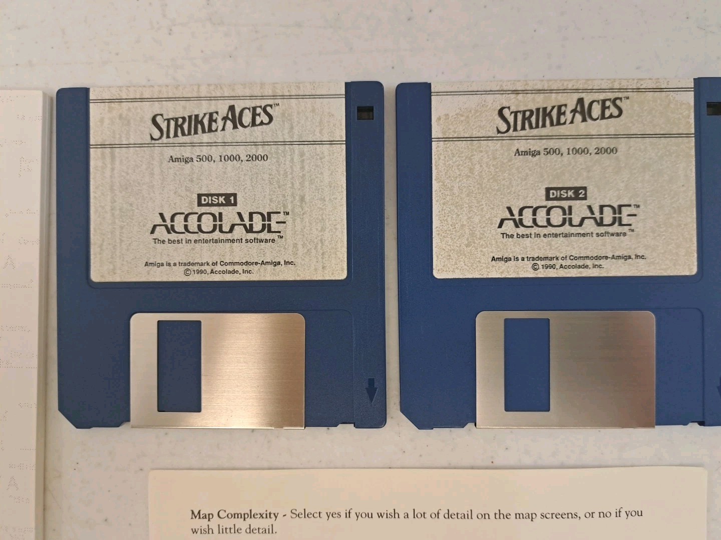 VTG Amiga CPU Game-Accolade Strike Aces-IBM-Two Disks