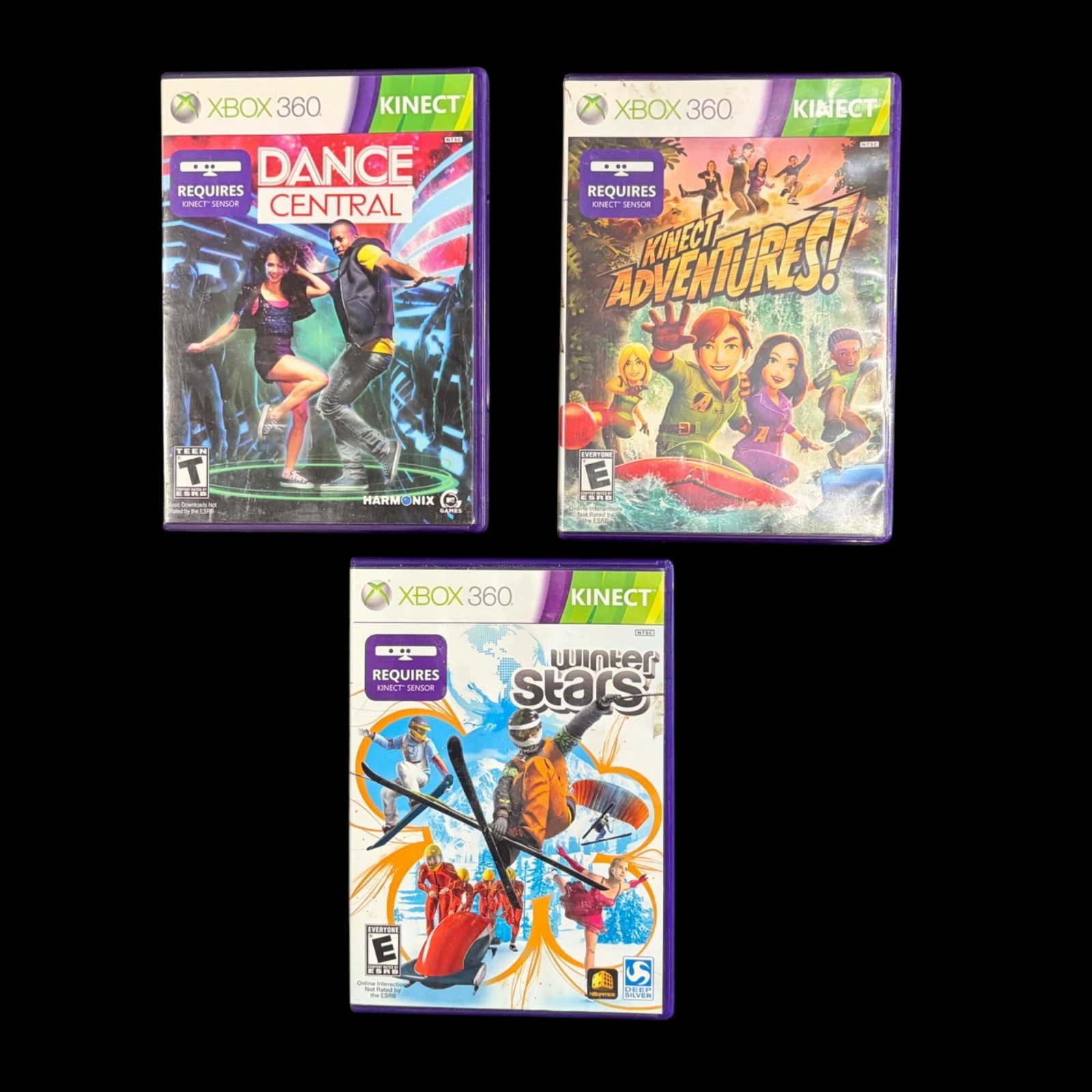 Xbox 360 Kinect Games Bundle: Dance Central/Kinect Adventures/Winter Stars