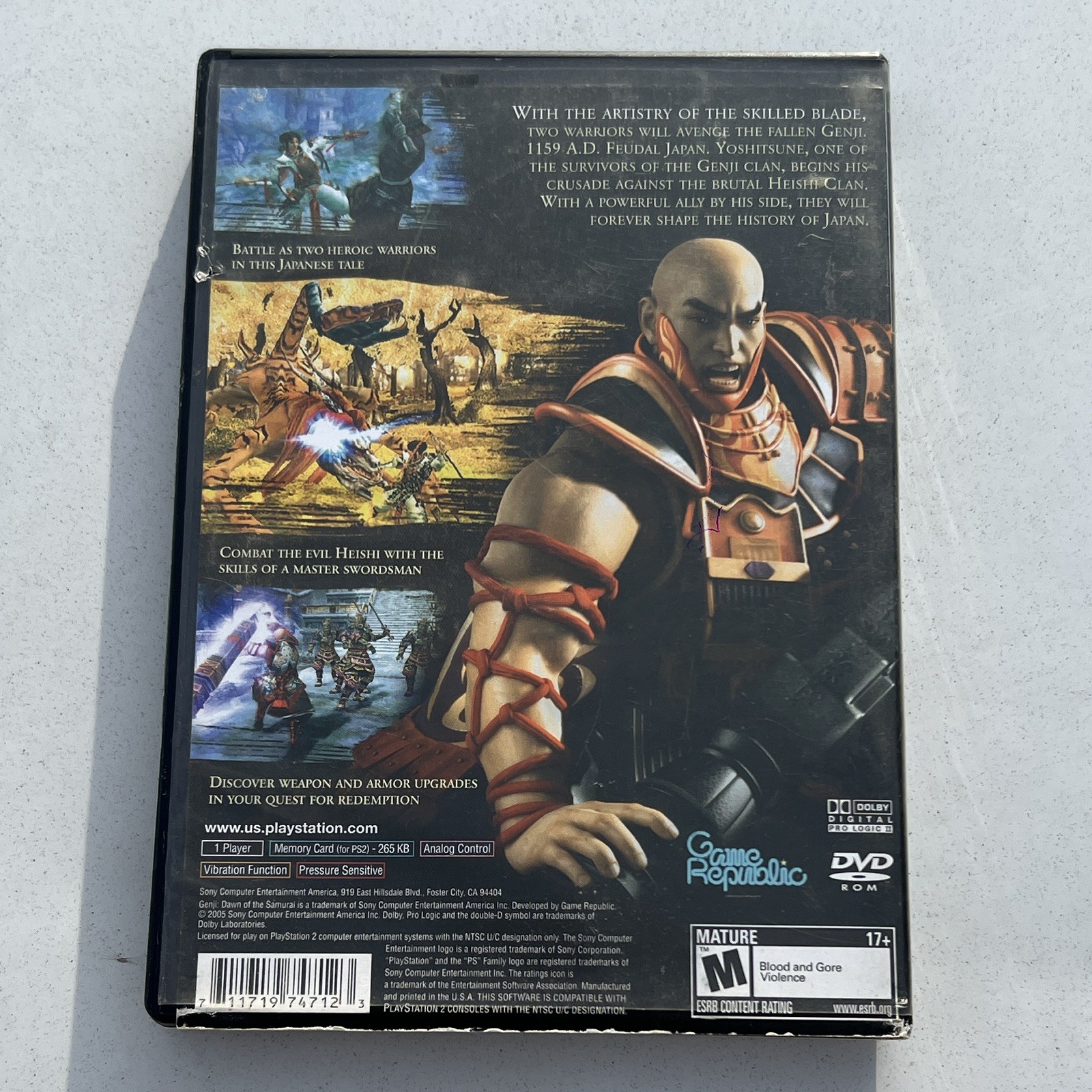 Sony Computer Entertainment Genji Dawn of the Samurai PS2 Complete Manual M