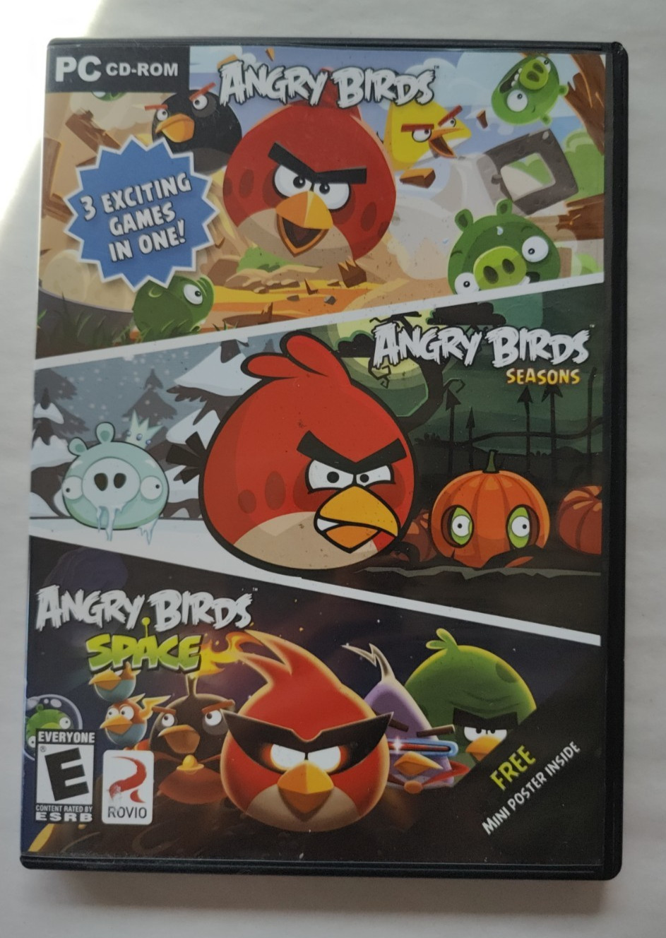 Angry Birds 3 in 1 PC Game Windows Computer Games Seasons Space CD ROM