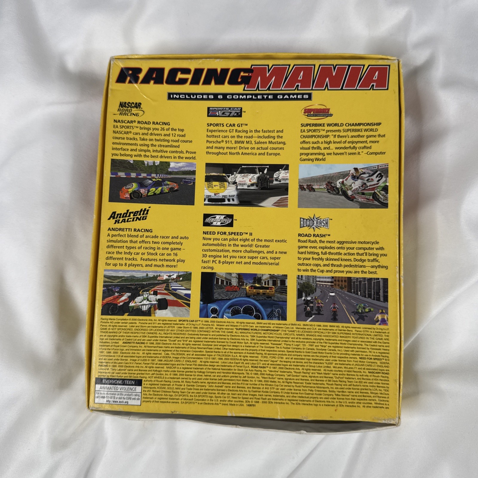 Racing Mania EA Sports – 6 Game Set PC Game Big Box CD ROM Windows 98/95