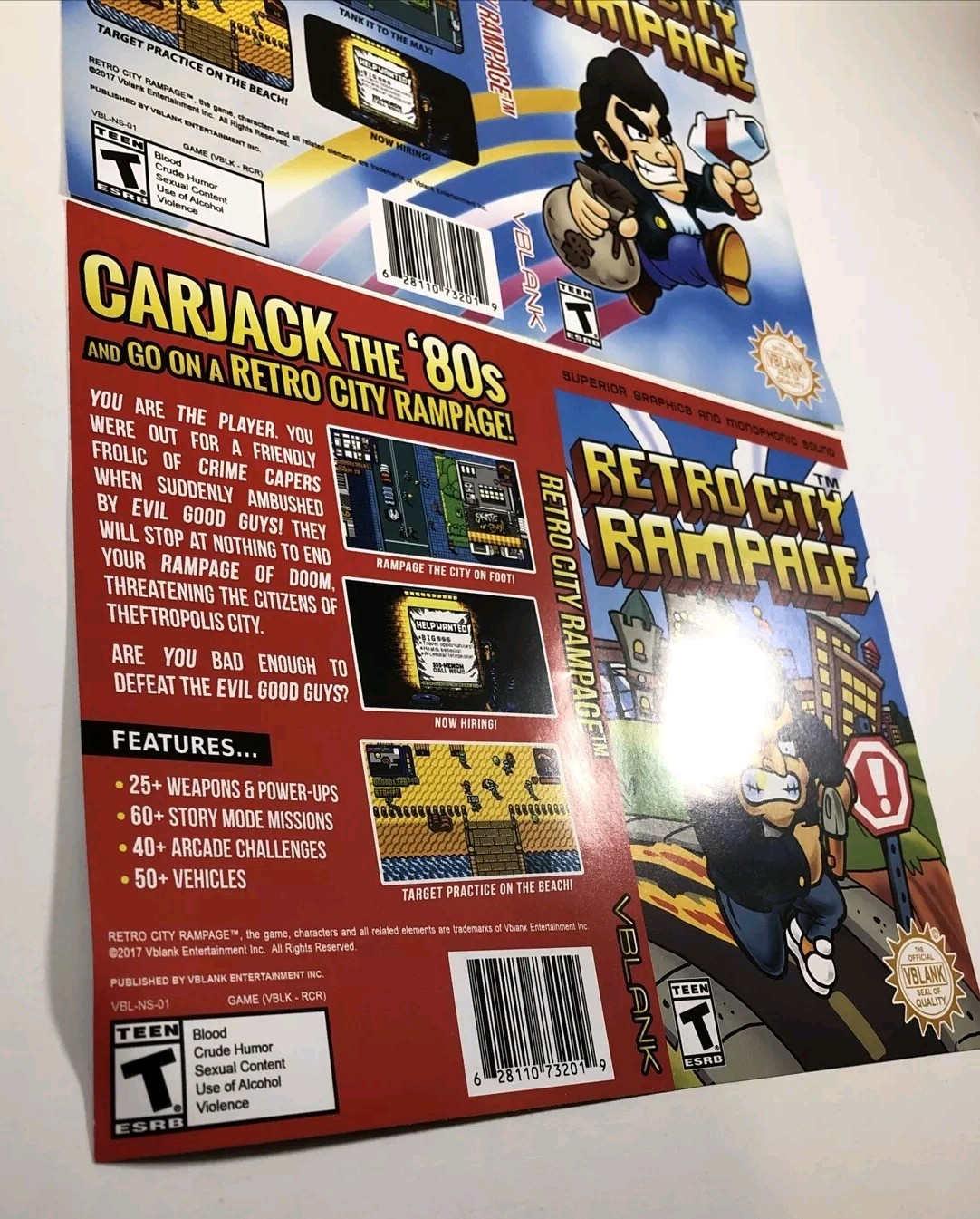 2 COVER ART VARIANTS ONLY, NO GAME: RETRO CITY RAMPAGE (Nintendo Switch) READ!