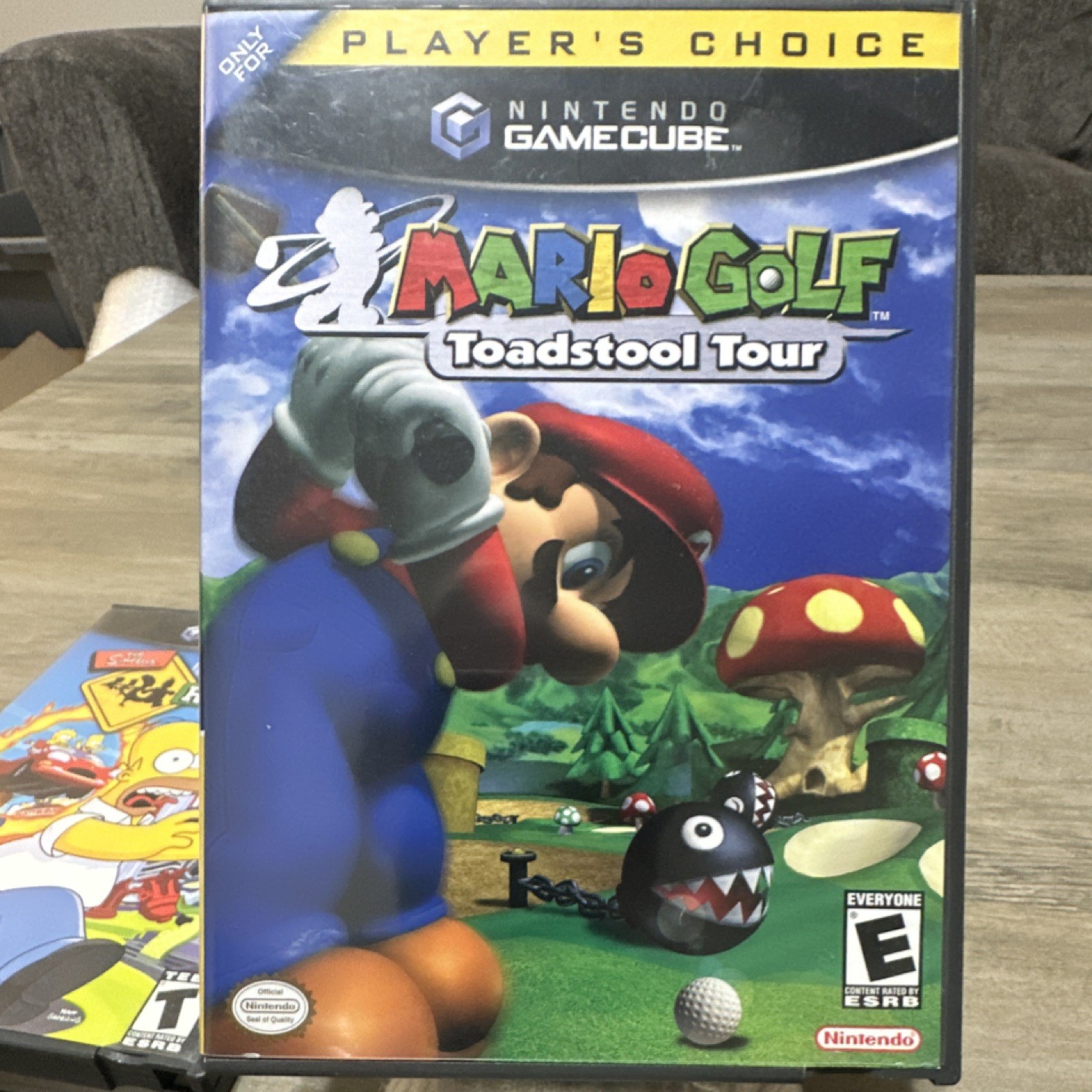 Nintendo GameCube Lot: Wired Controller + Mario Golf + Simpsons Hit & Run