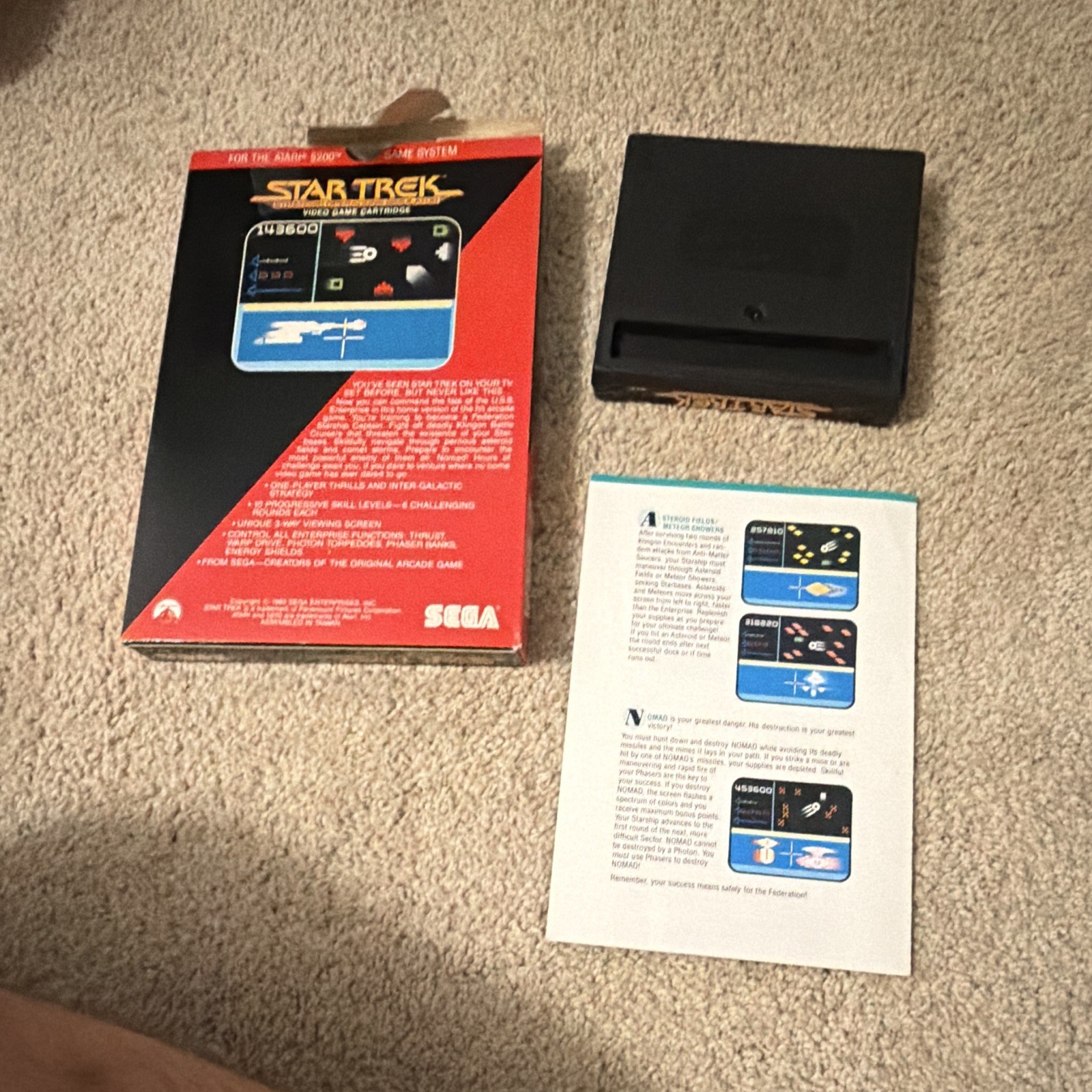 SEGA Star Trek Strategic Operations Simulator Atari 5200 w/ Manual